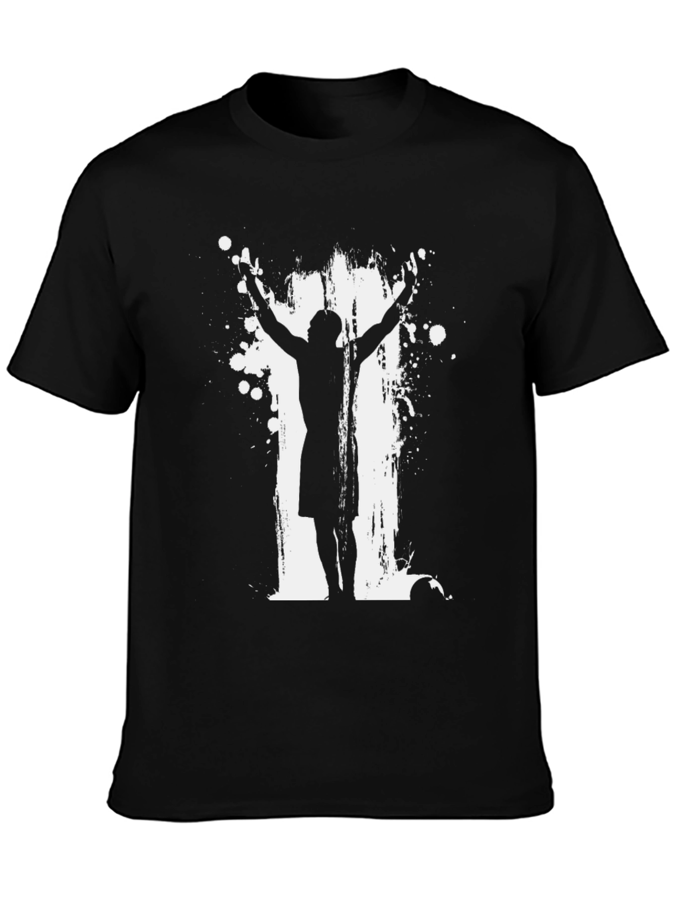 Mens Black T-Shirt Soccer Silhouette Graphic Tee