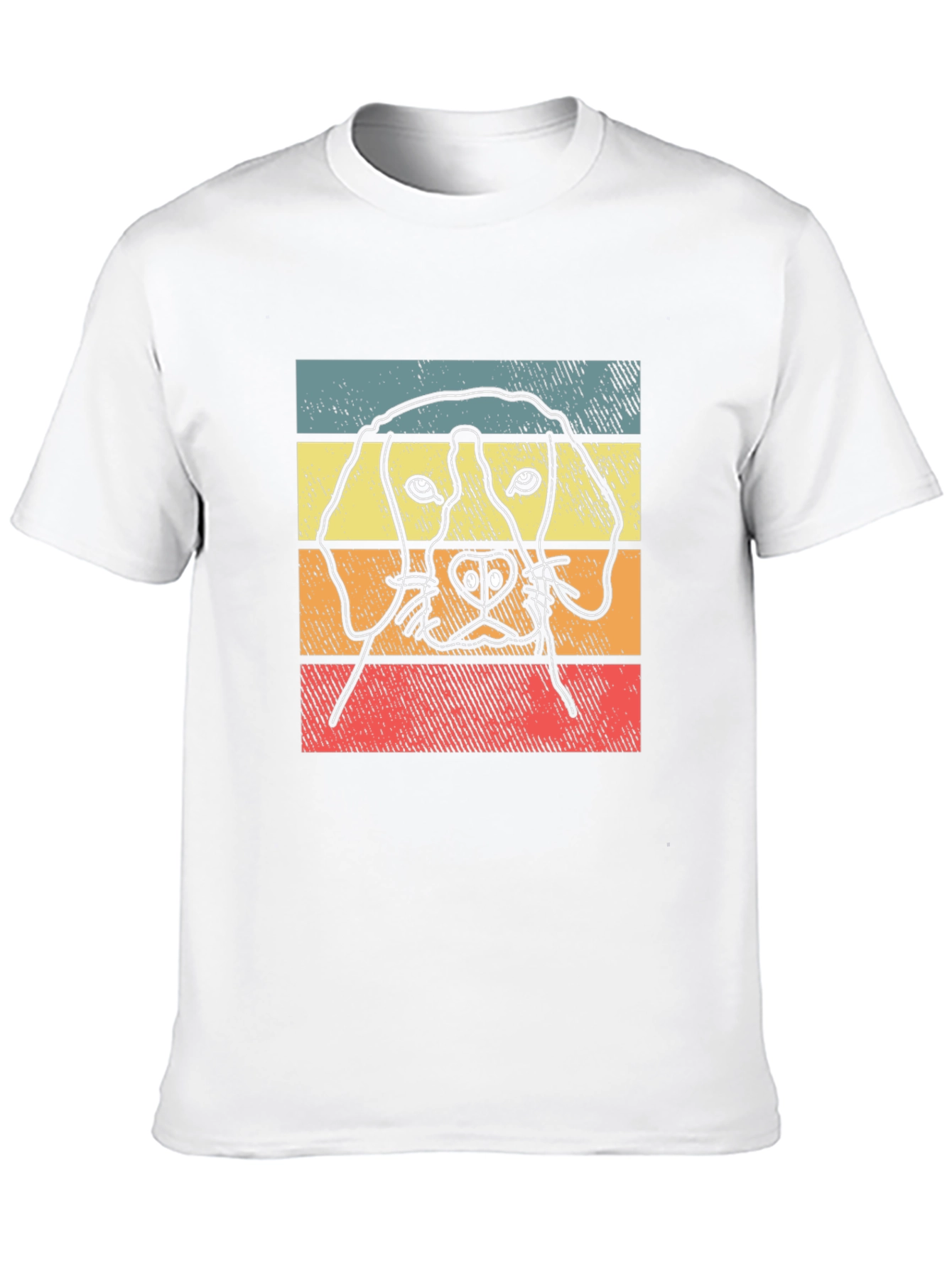 Dog Graphic Tee Retro Style Black T-Shirt