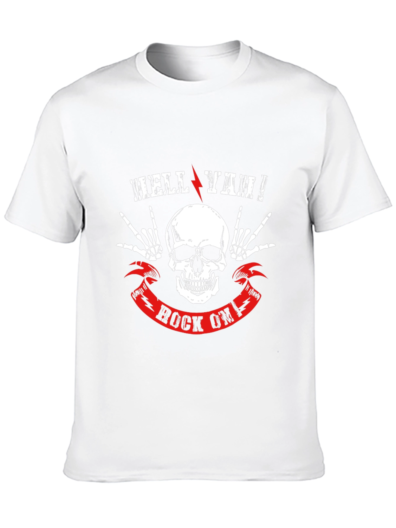 Hell Ya Rock On T-Shirt - Skull Graphic Tee