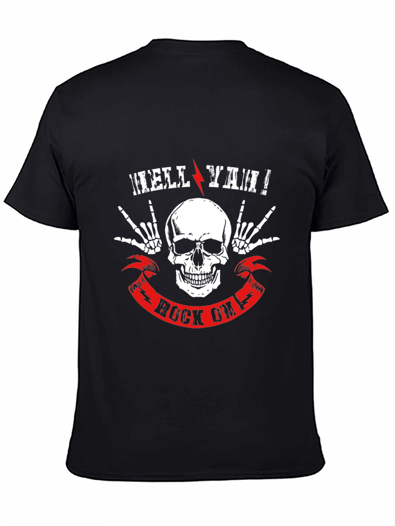 Hell Ya Rock On T-Shirt - Skull Graphic Tee