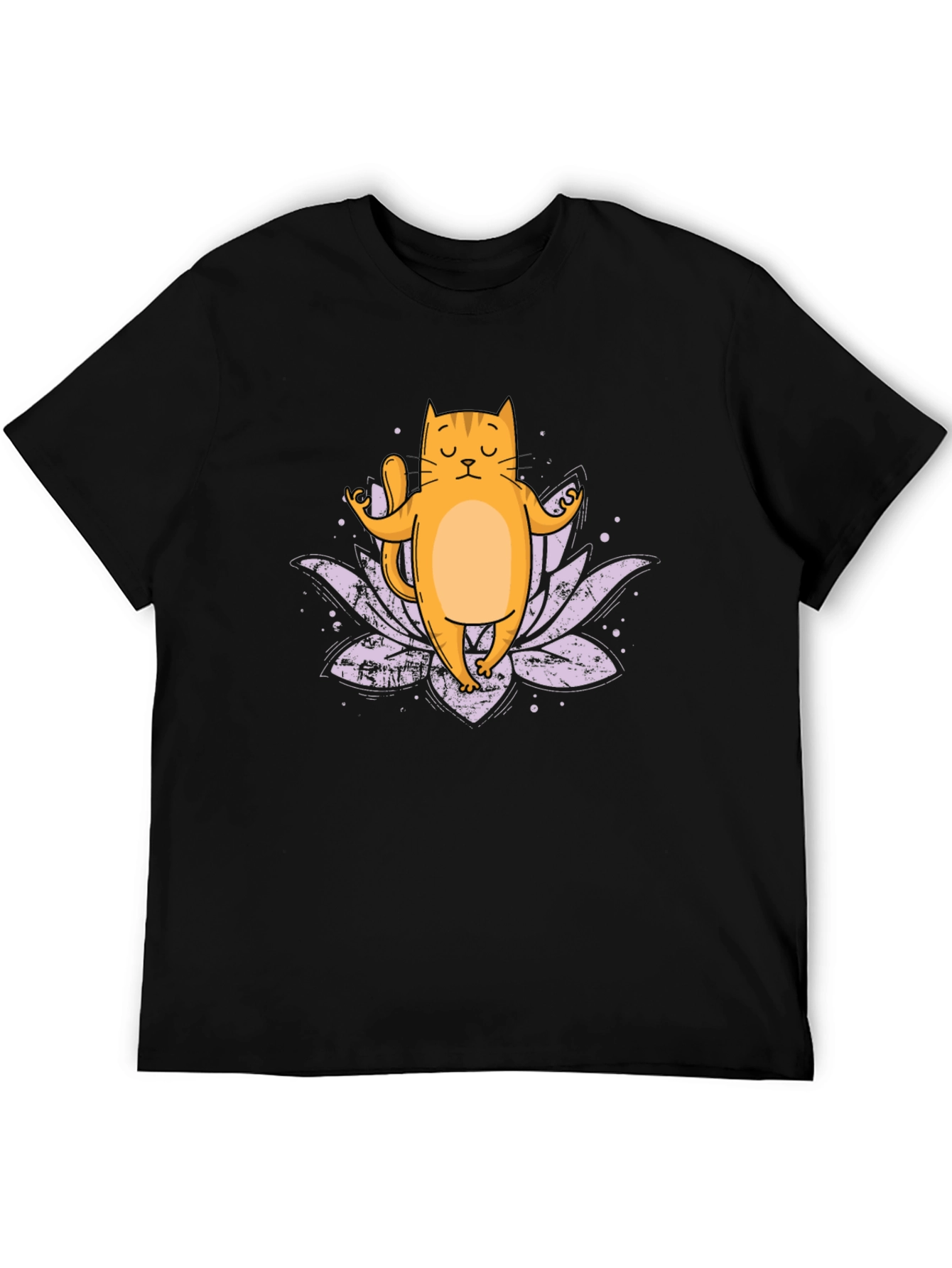 Yoga Cat Graphic T-Shirt - Zen Kitten Lotus Tee