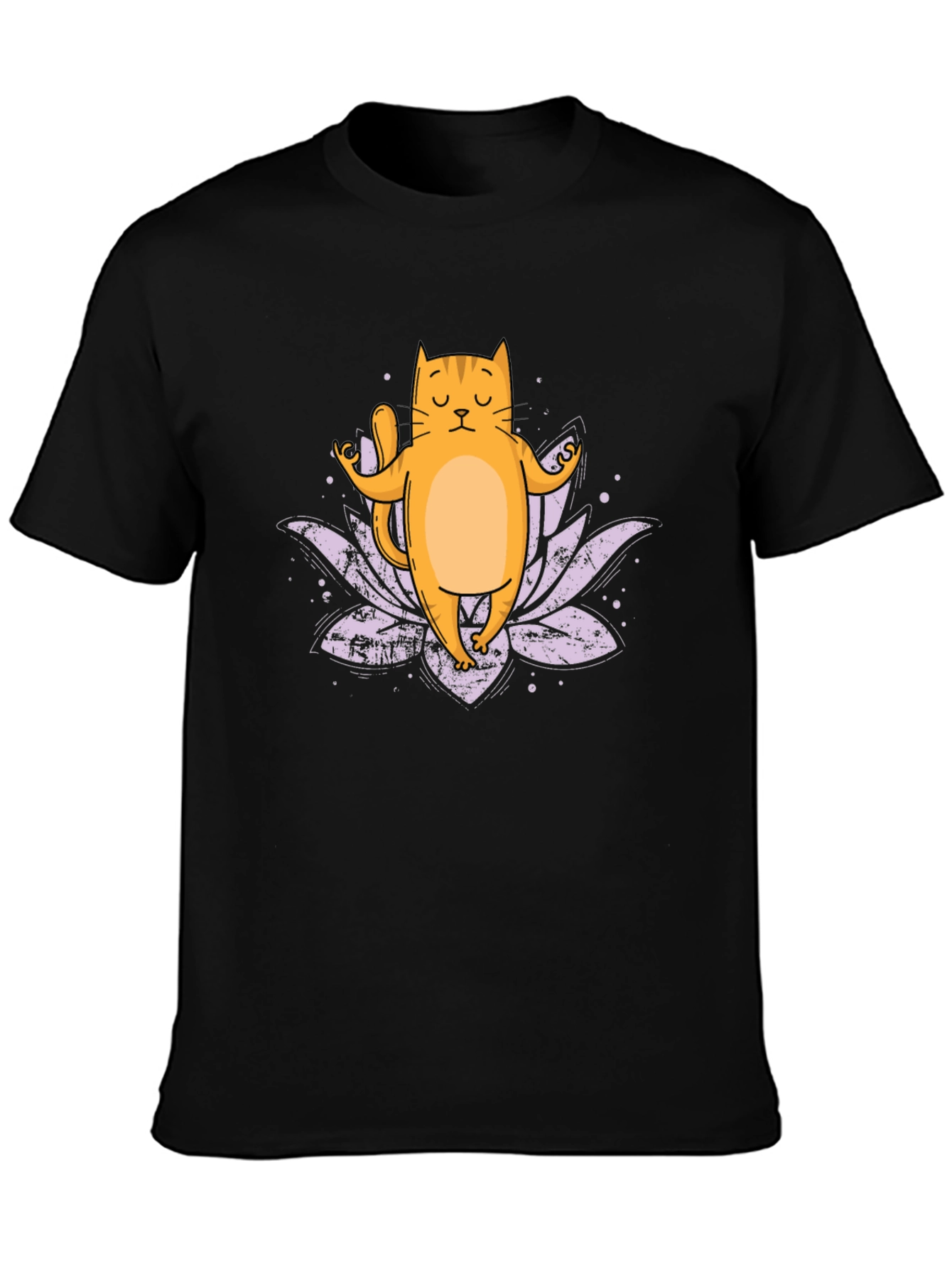 Yoga Cat Graphic T-Shirt - Zen Kitten Lotus Tee