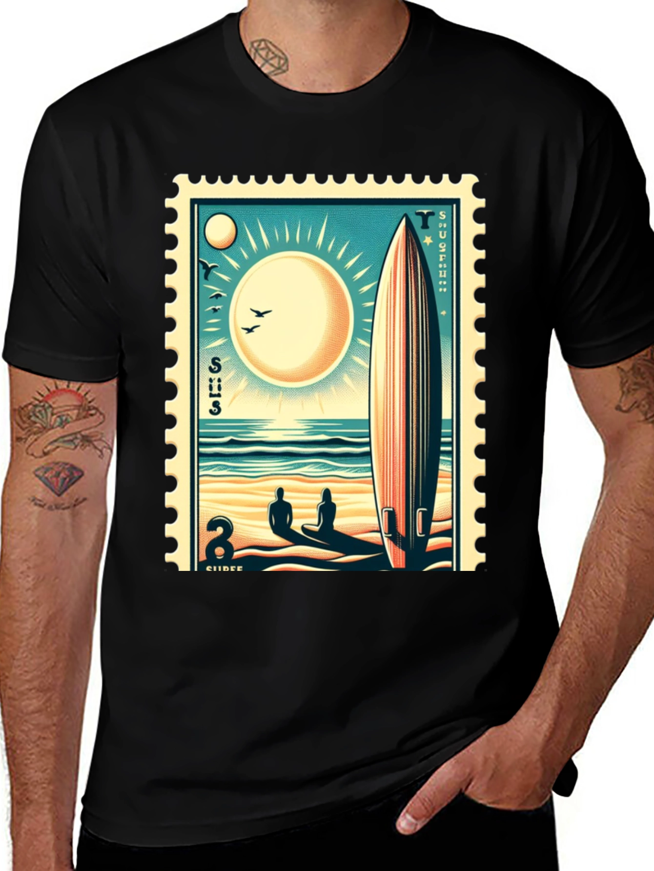 Surfing Stamp Tee