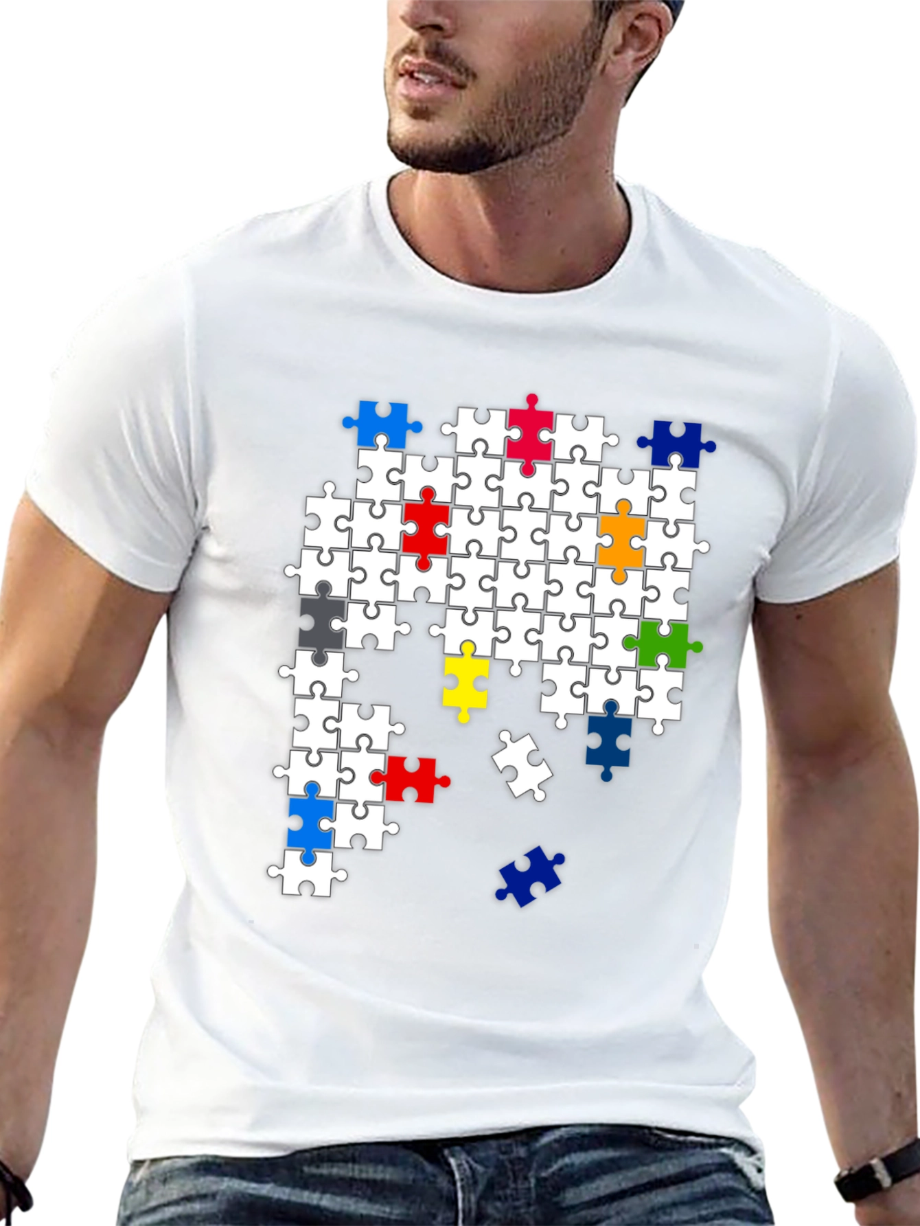 Puzzle Piece Graphic T-Shirt