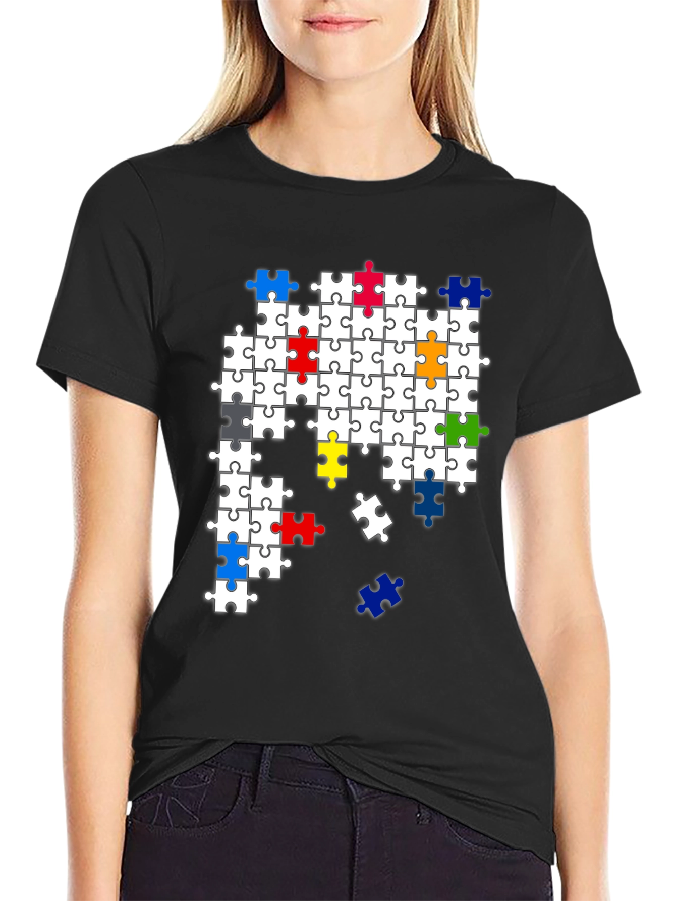 Puzzle Piece Graphic T-Shirt