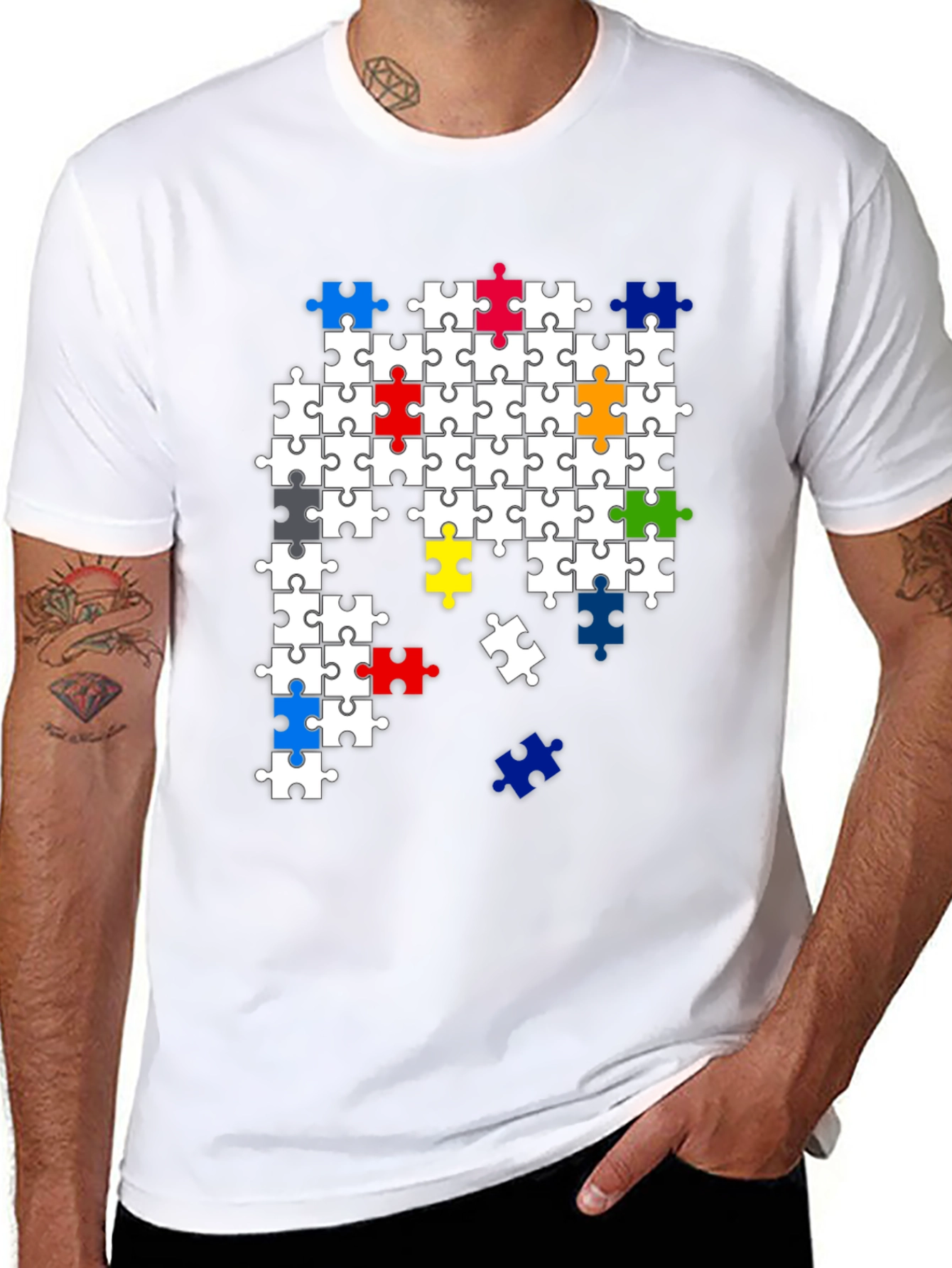 Puzzle Piece Graphic T-Shirt
