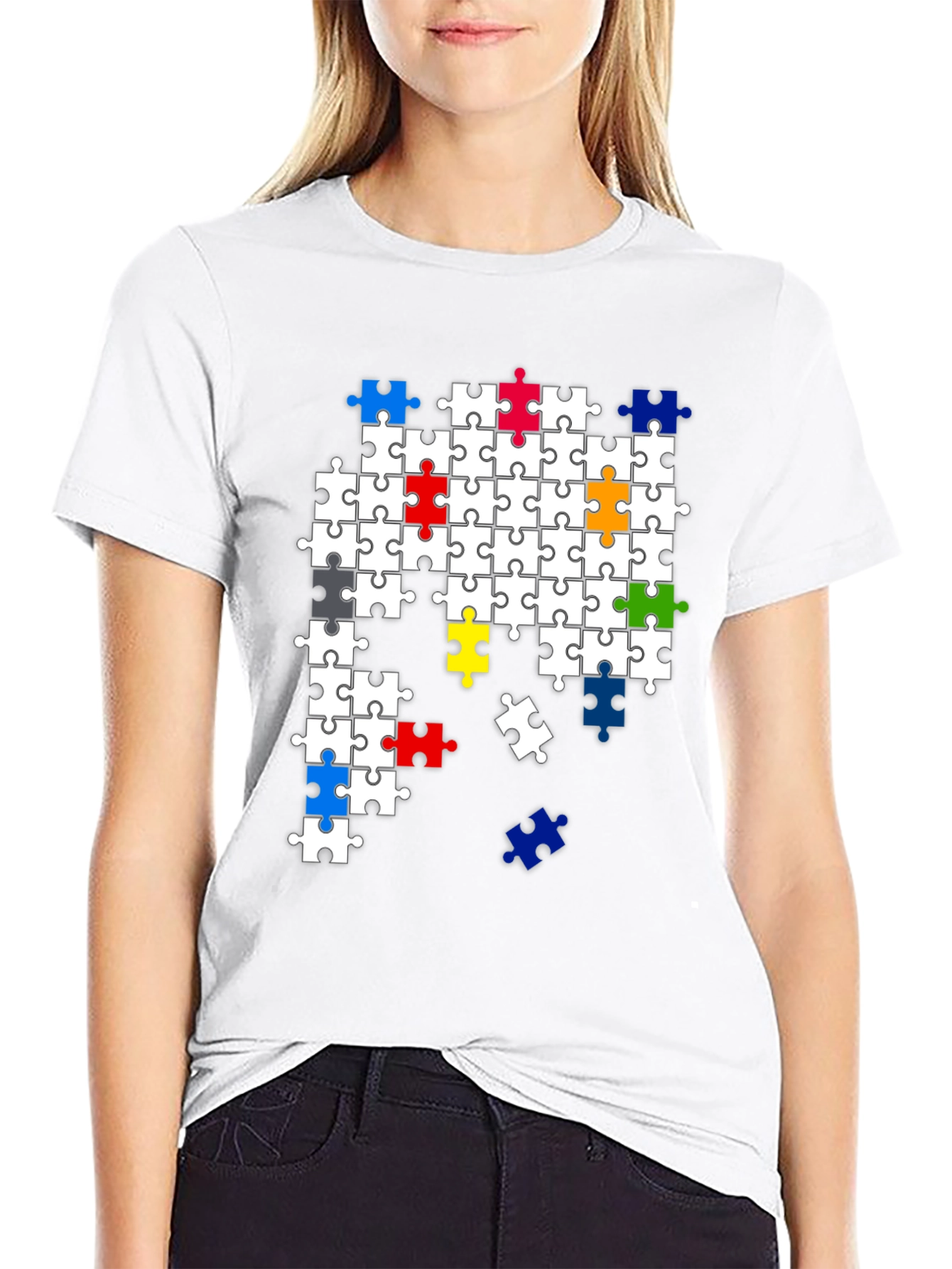 Puzzle Piece Graphic T-Shirt