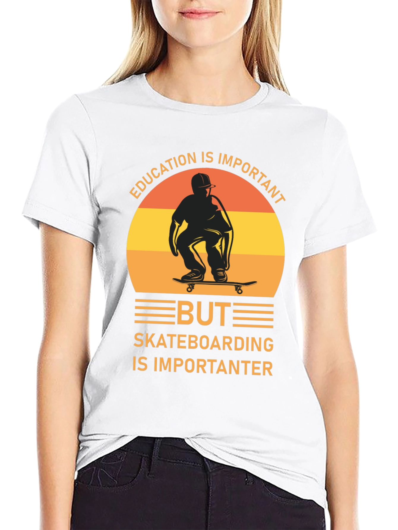 Skateboarding Graphic Tee - Education is Important But...