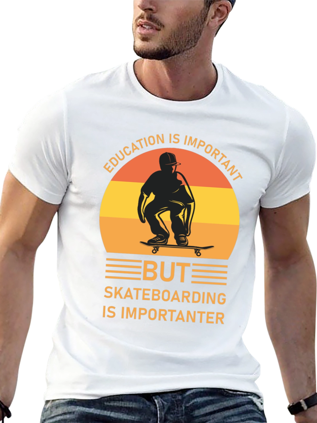 Skateboarding Graphic Tee - Education is Important But...