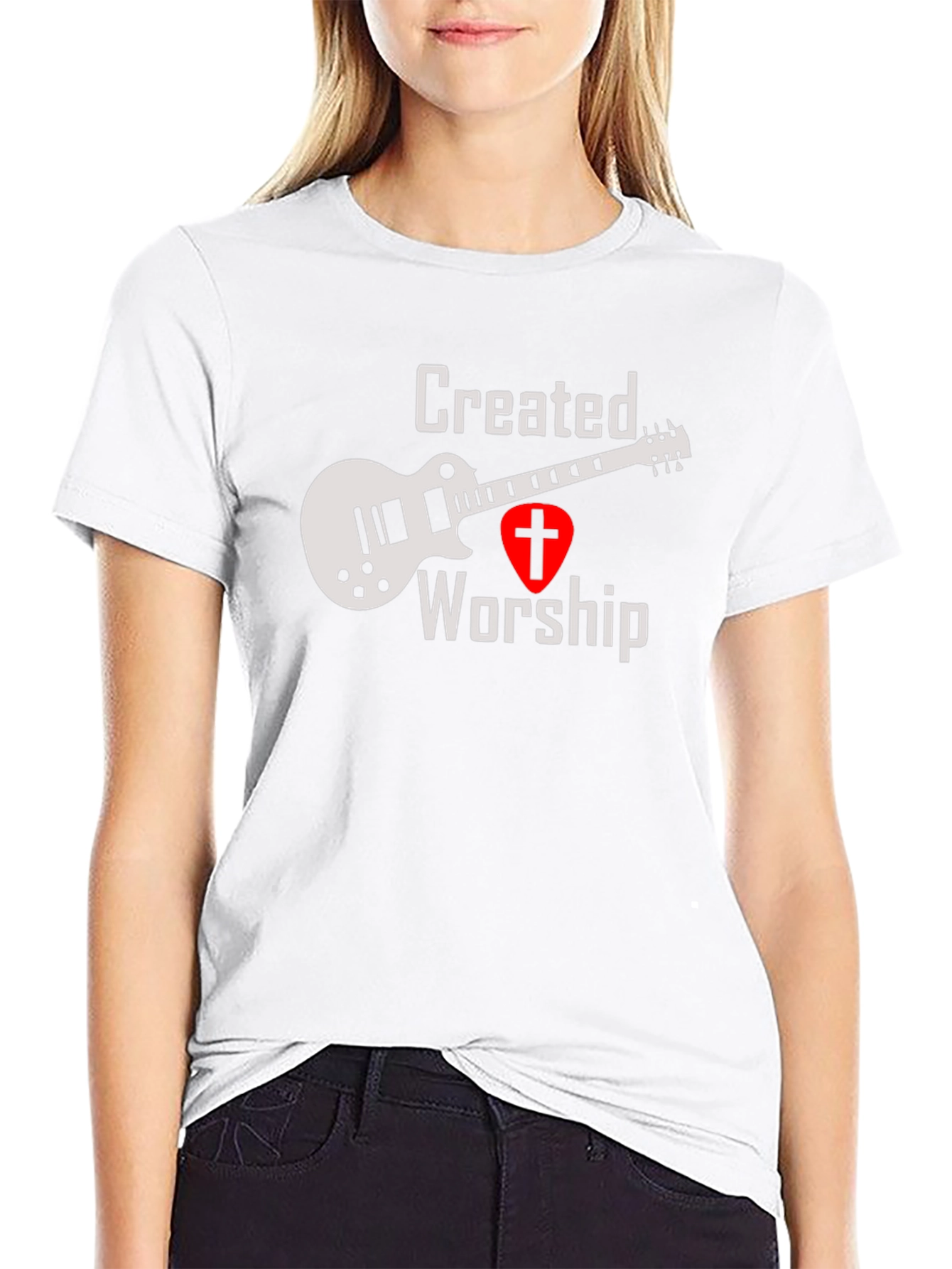 Created To Worship T-Shirt - Guitar Christian Tee