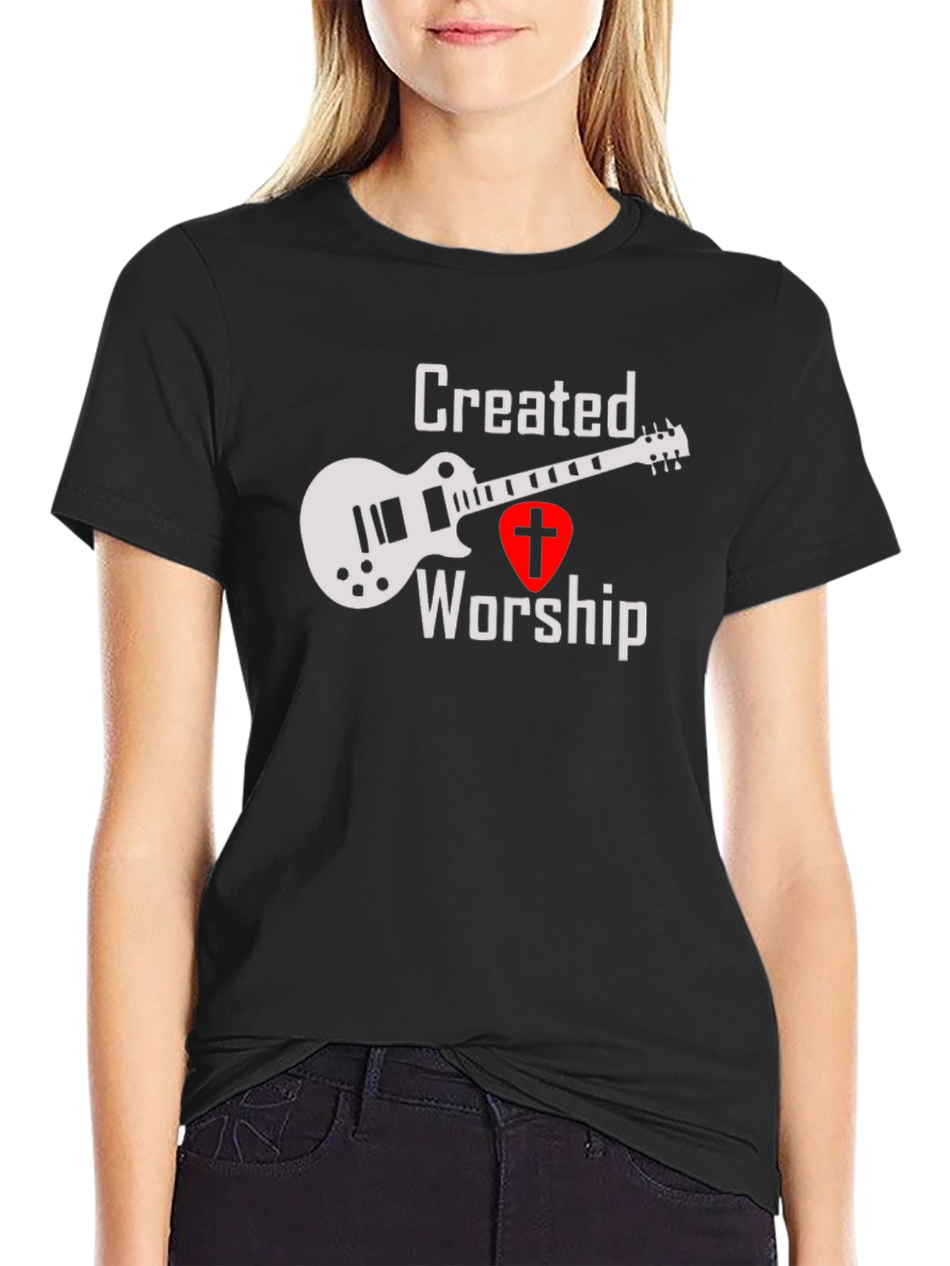 Created To Worship T-Shirt - Guitar Christian Tee