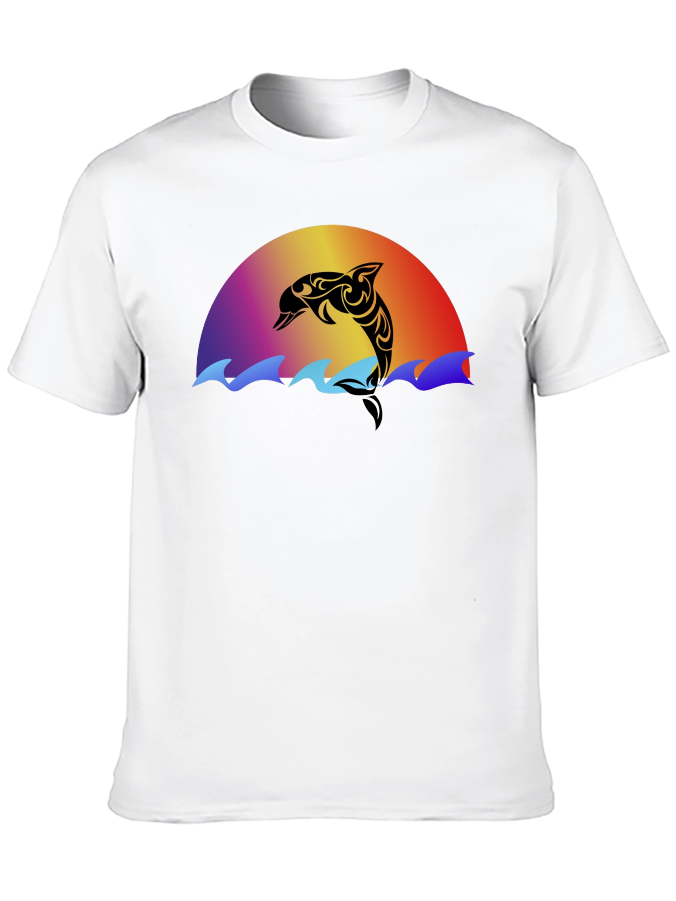 Tribal Dolphin Sunset Graphic T-Shirt