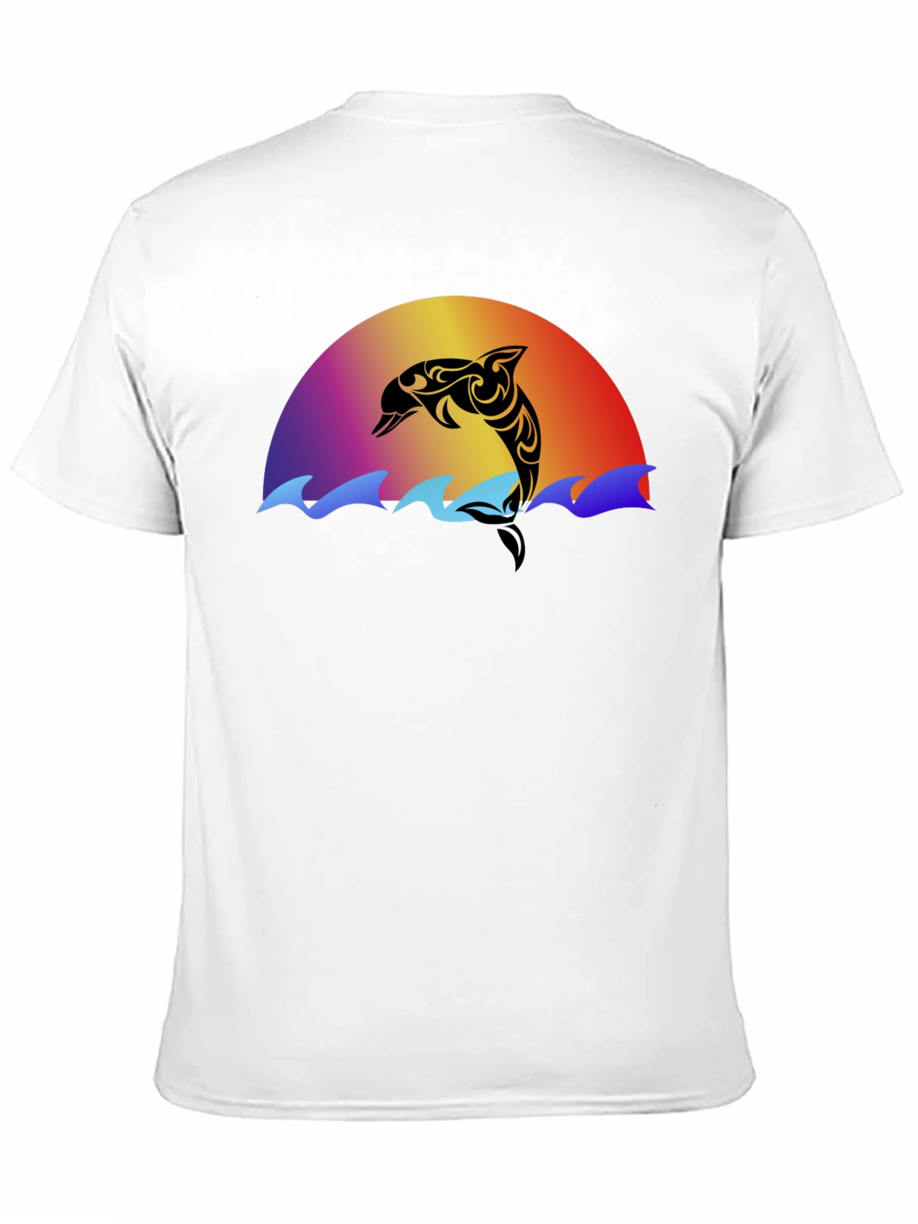 Tribal Dolphin Sunset Graphic T-Shirt