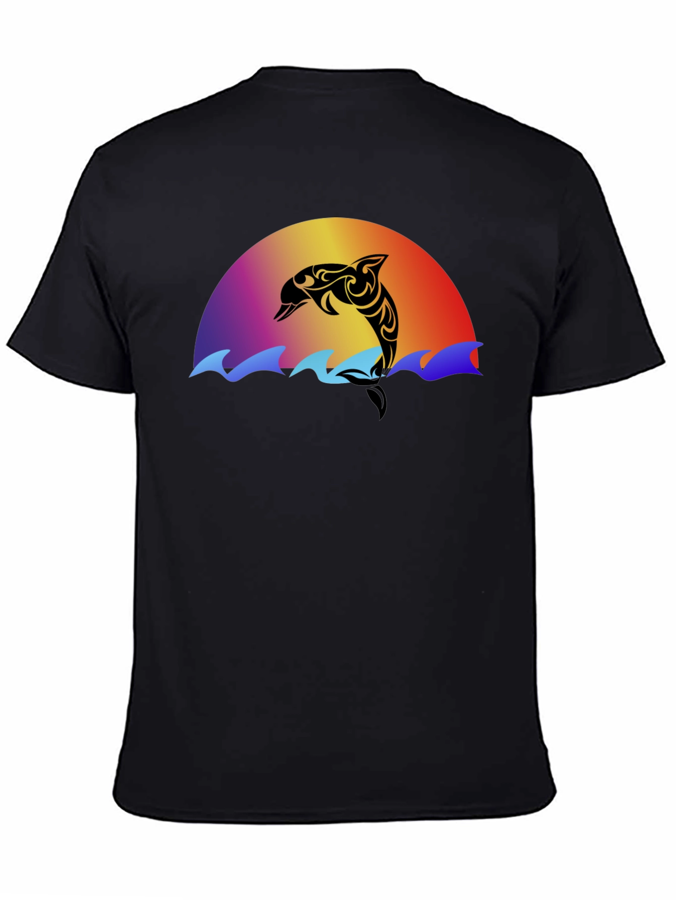 Tribal Dolphin Sunset Graphic T-Shirt