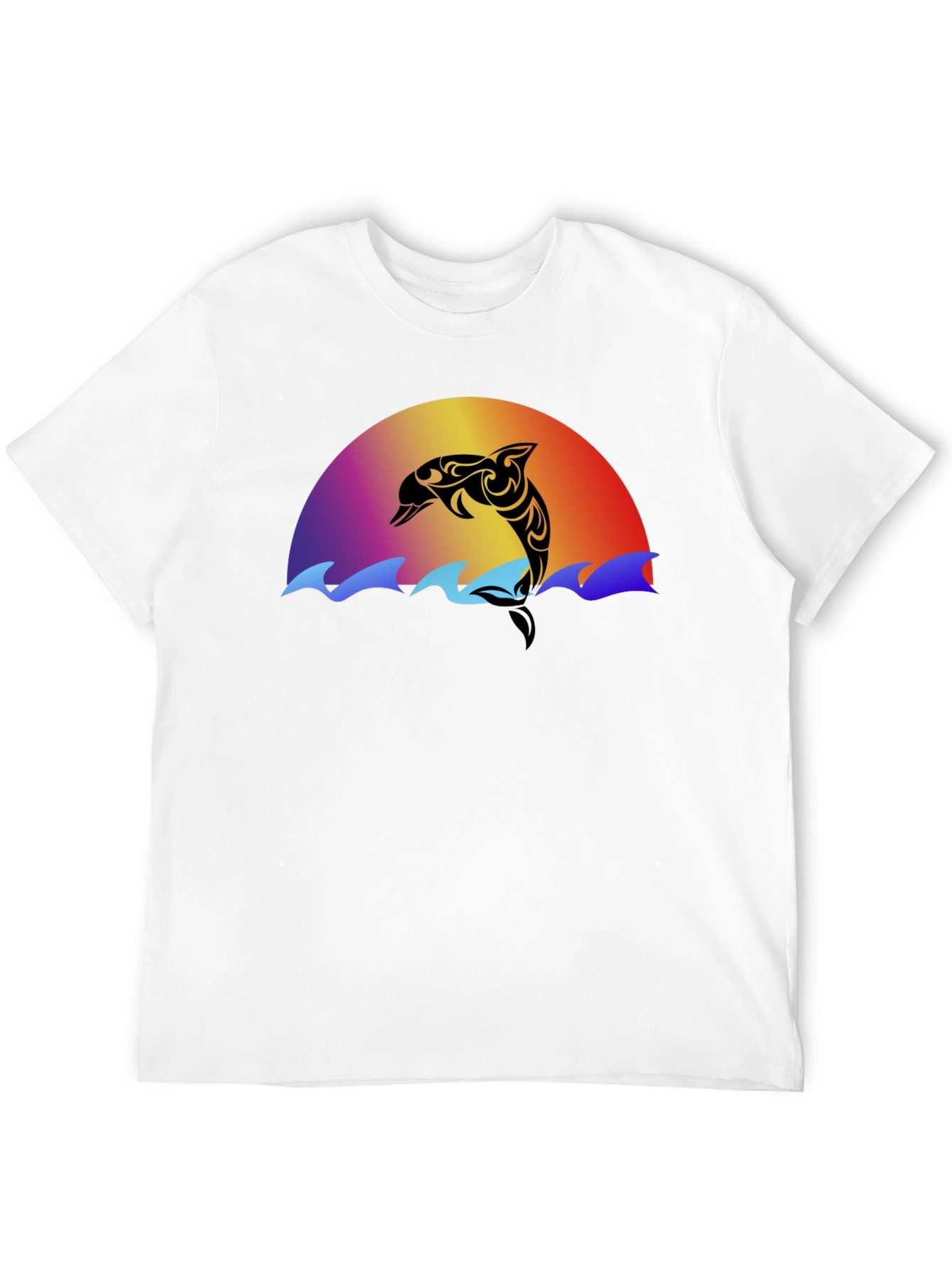 Tribal Dolphin Sunset Graphic T-Shirt