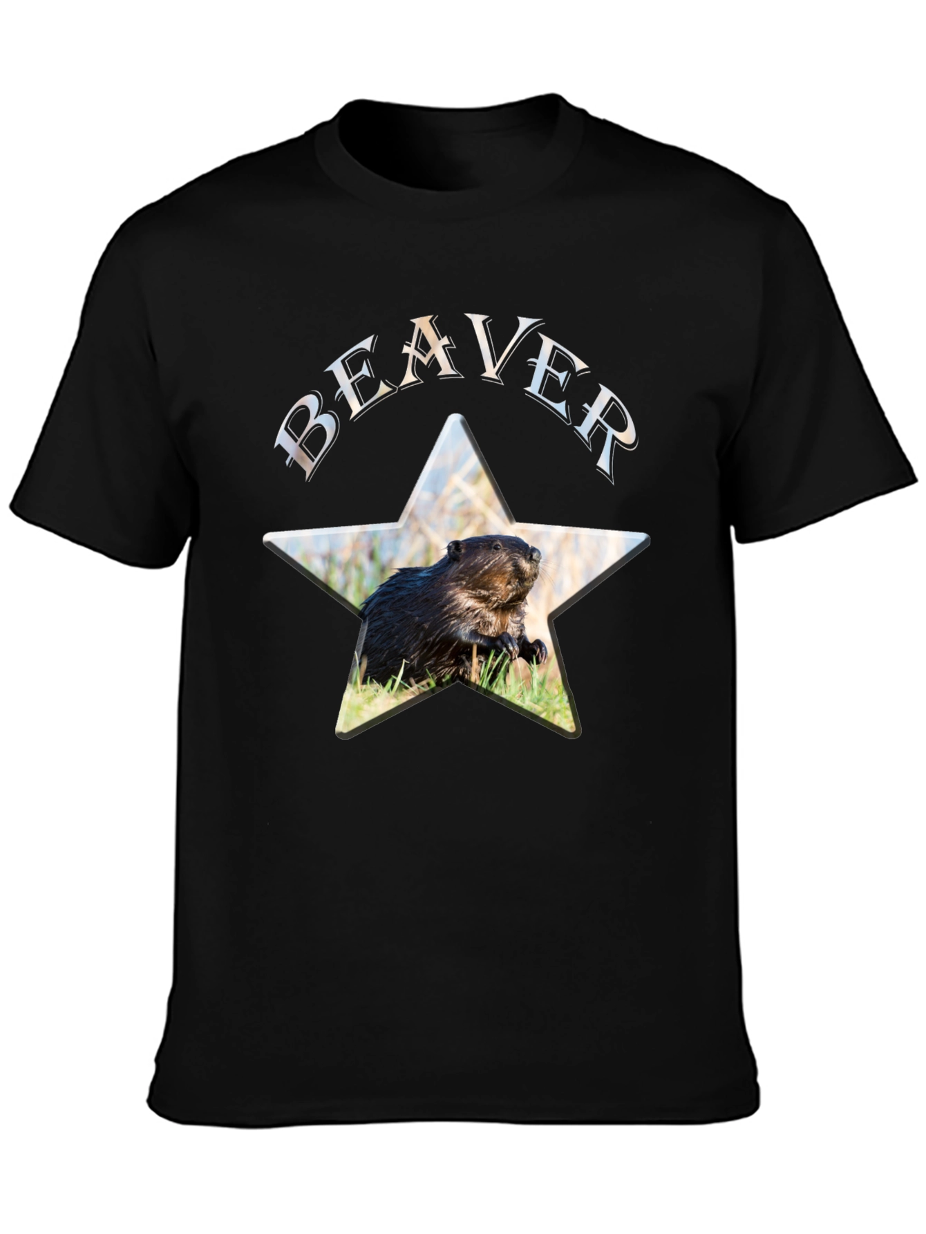 Beaver Star Graphic Black T-Shirt