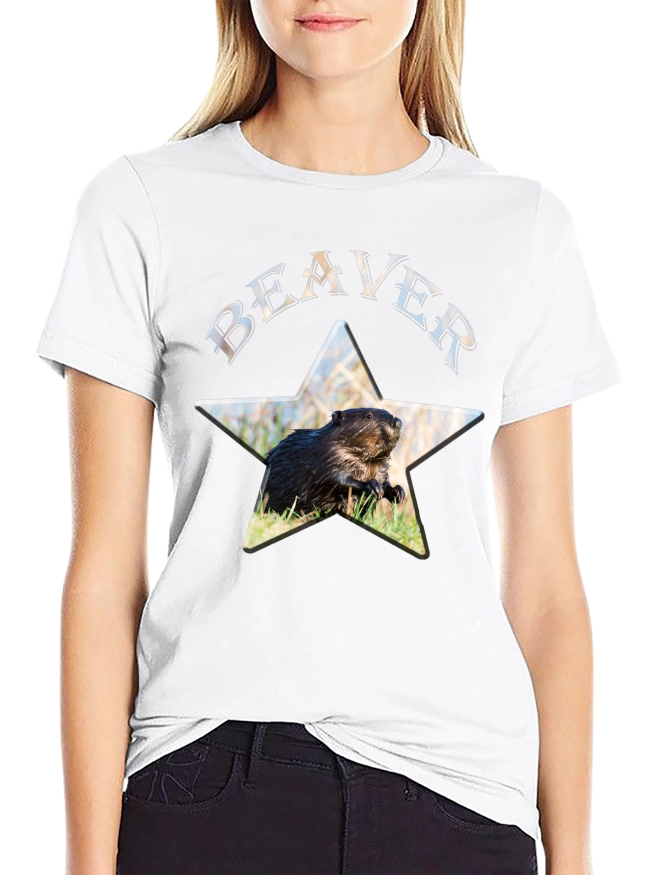 Beaver Star Graphic Black T-Shirt
