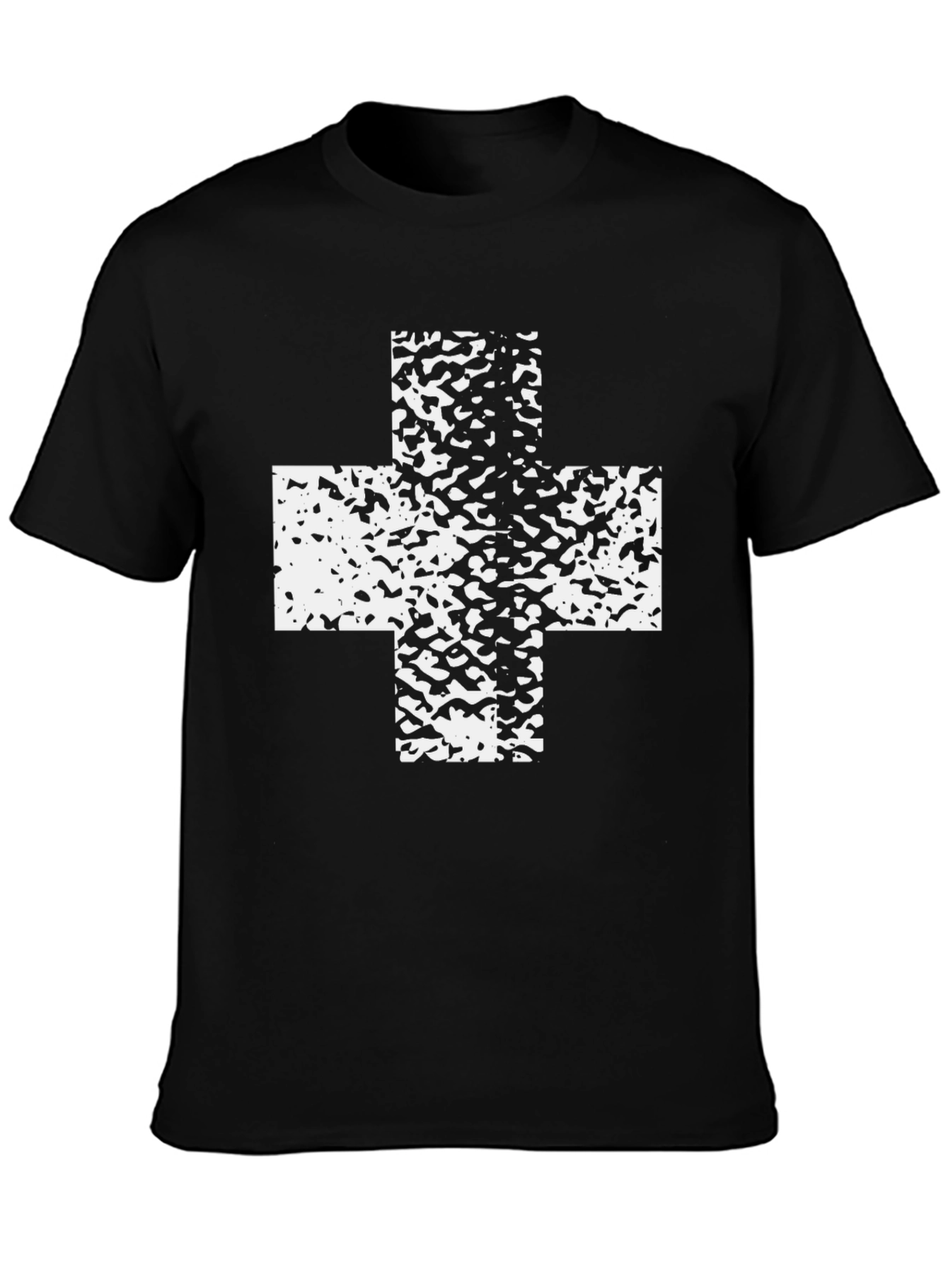 Abstract Cross Graphic Black T-Shirt