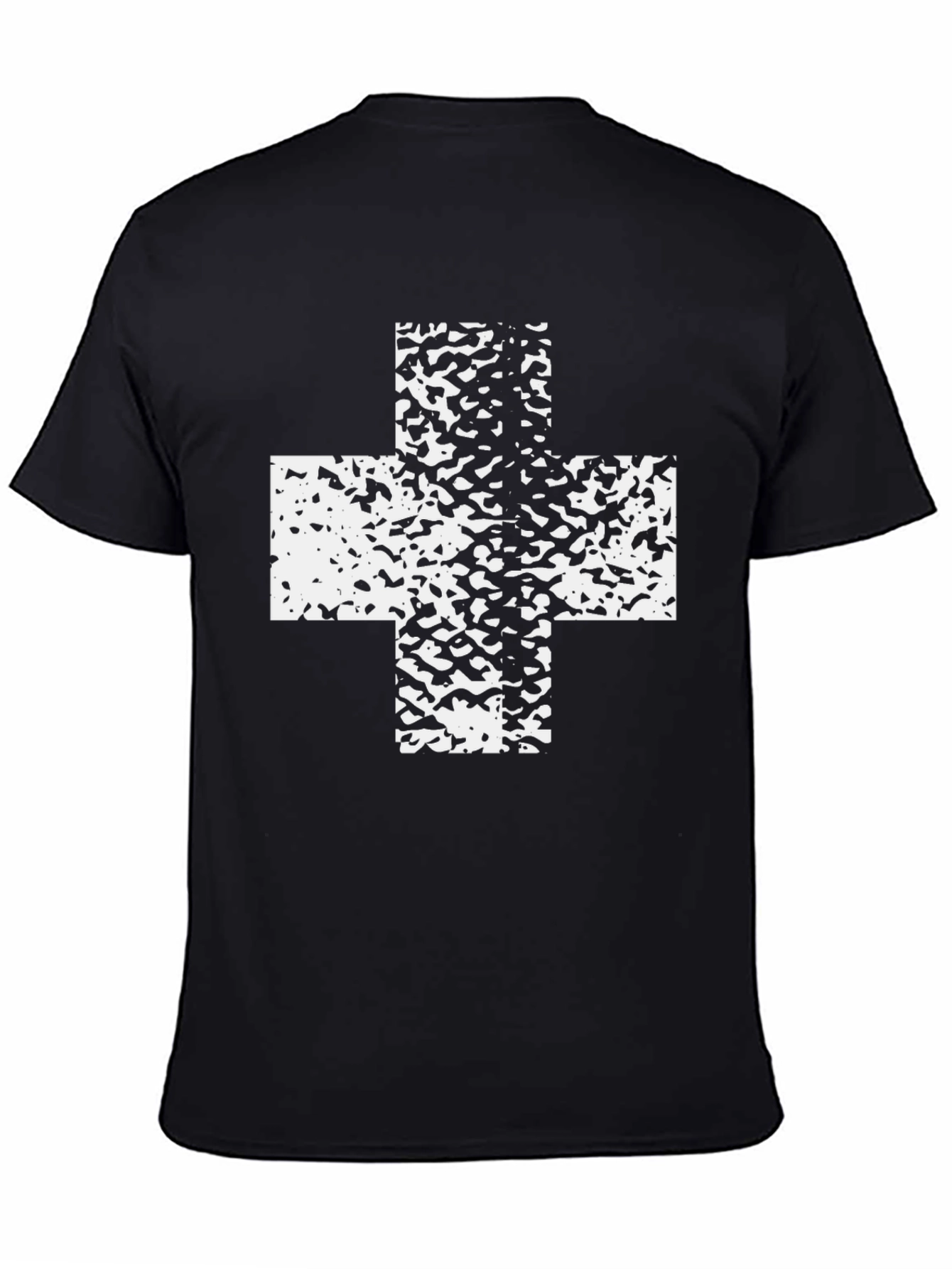 Abstract Cross Graphic Black T-Shirt