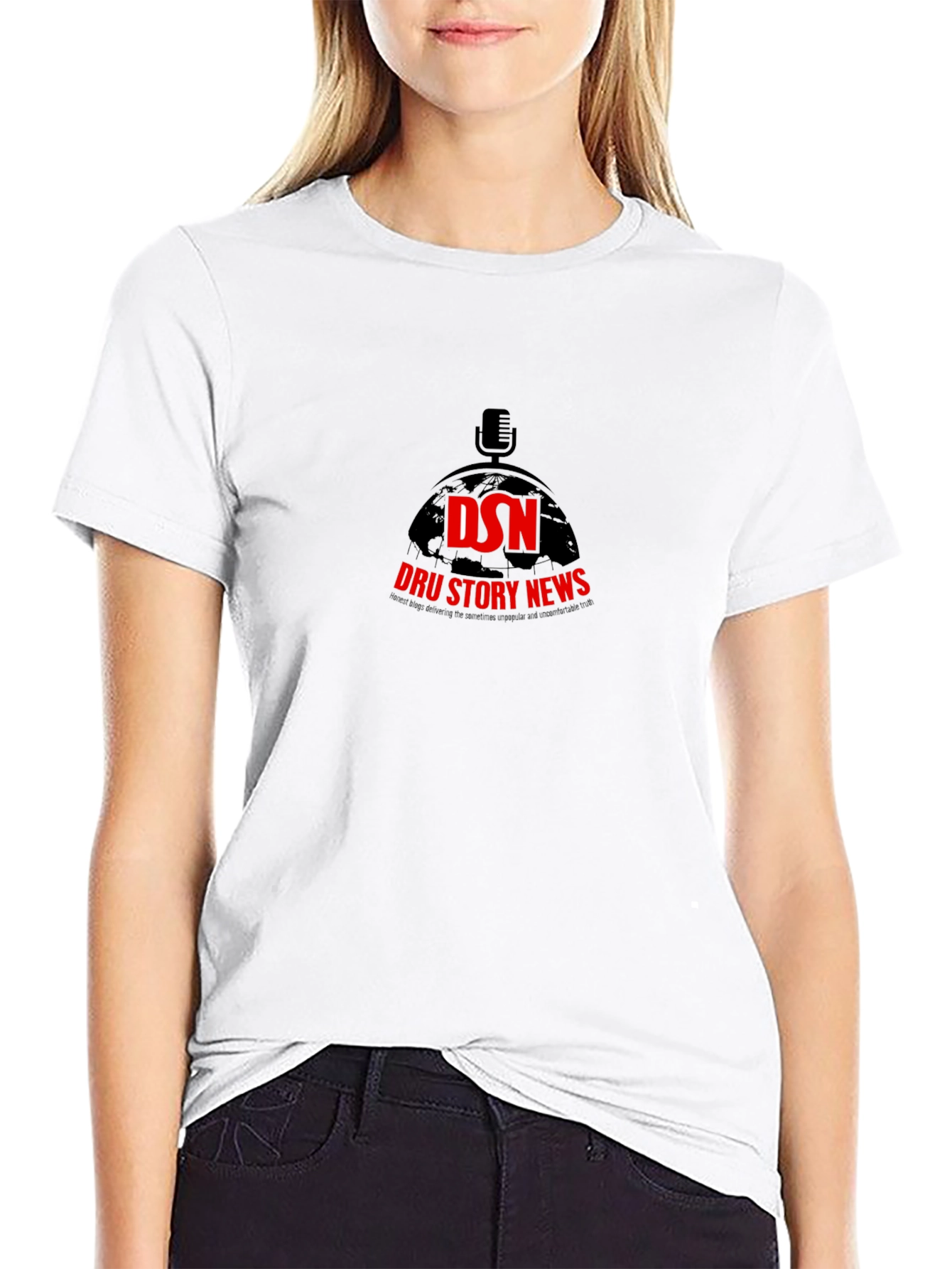 DSN Dru Story News Black T-Shirt