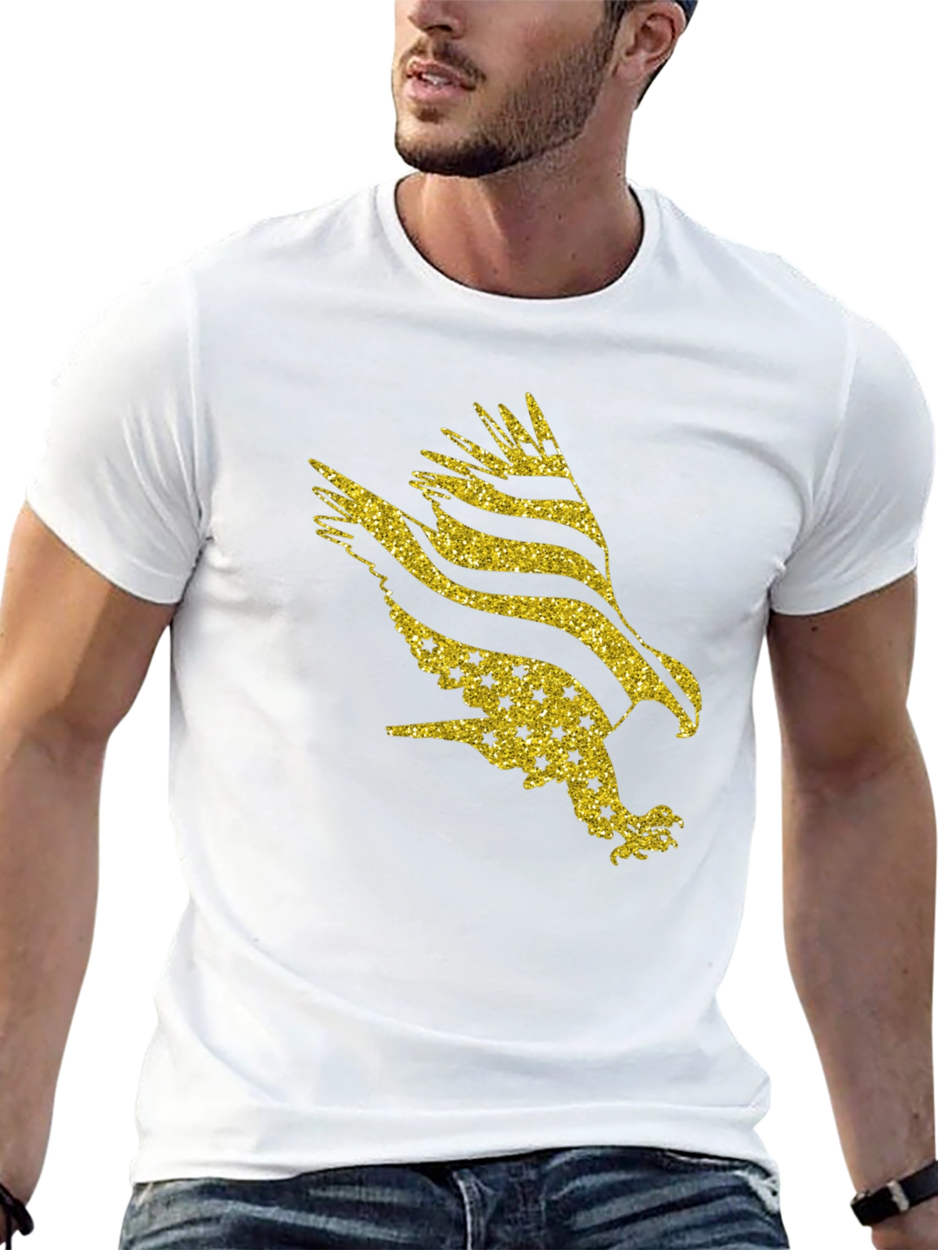 American Eagle Glitter Graphic Tee