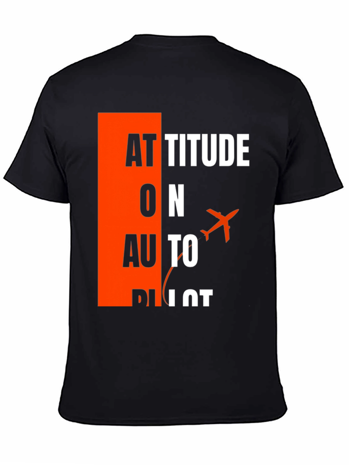 Attitude on Autopilot Black T-Shirt - Aviation Enthusiast