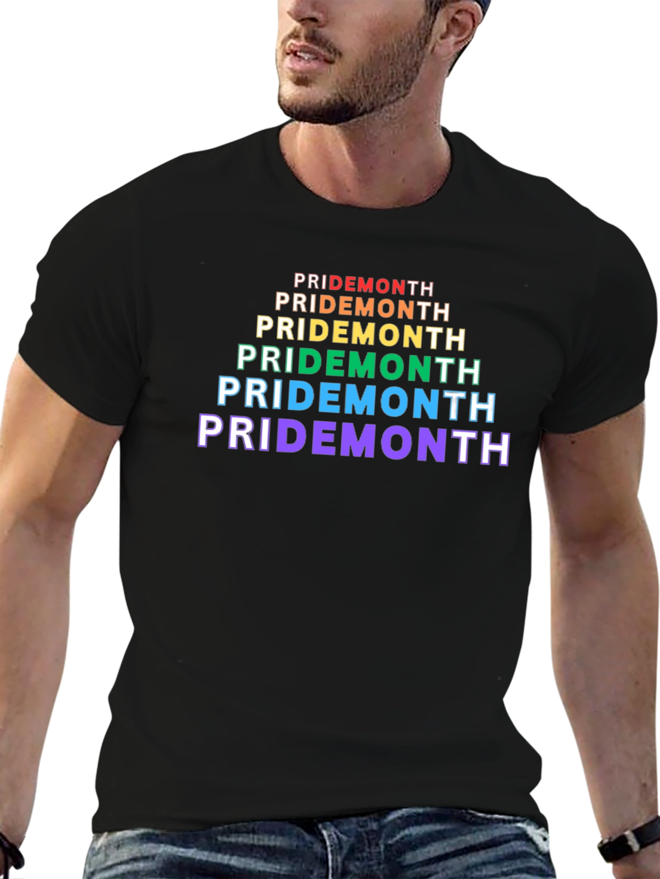 Pride Month Rainbow Text T-Shirt