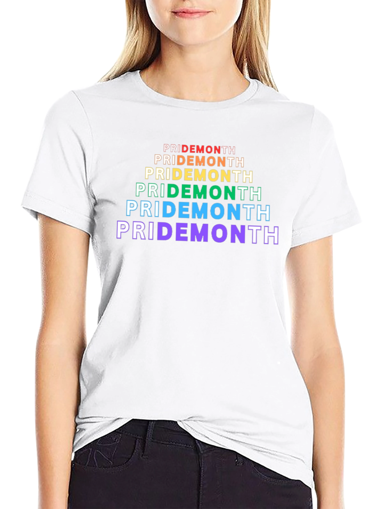 Pride Month Rainbow Text T-Shirt