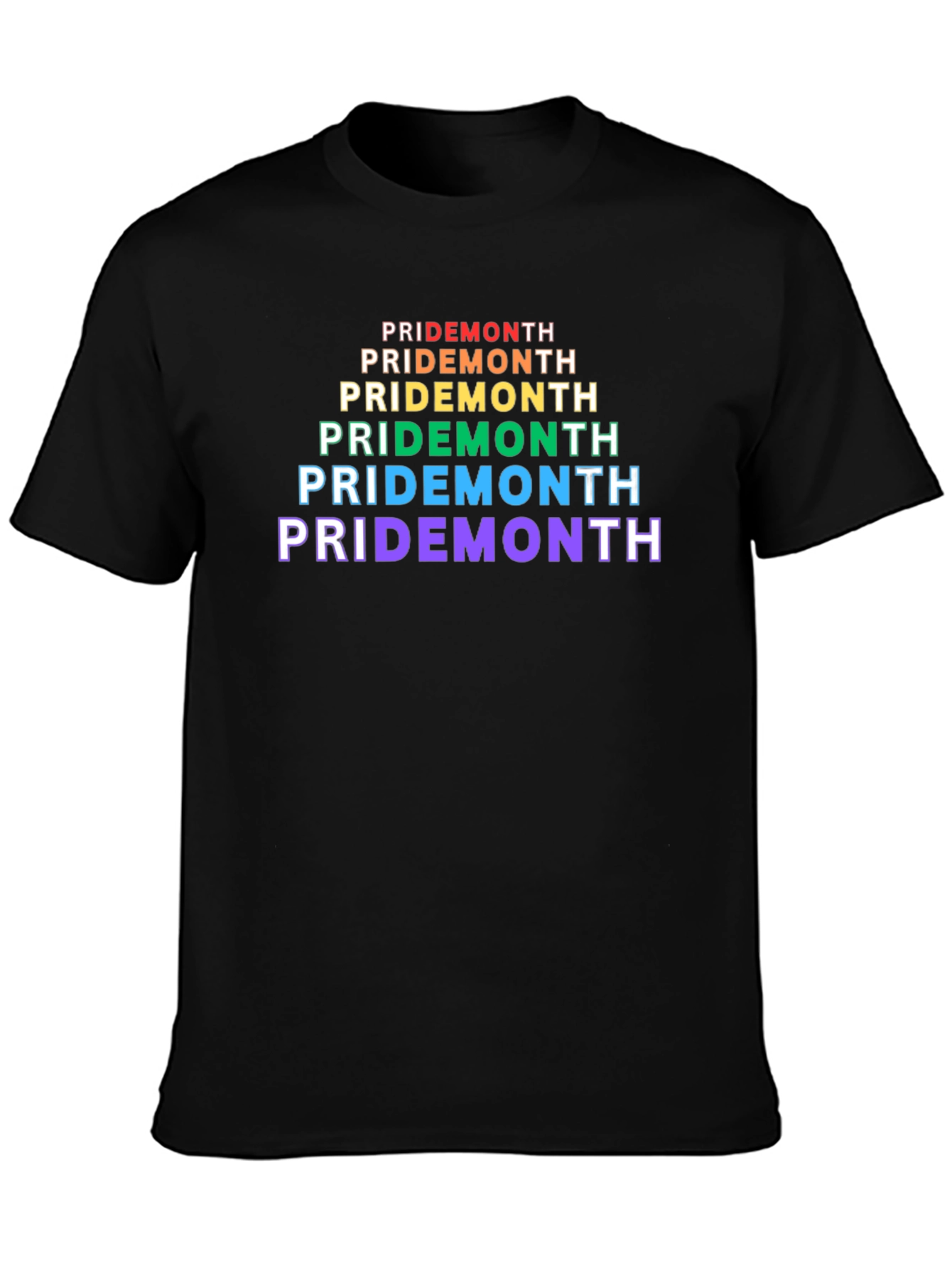Pride Month Rainbow Text T-Shirt