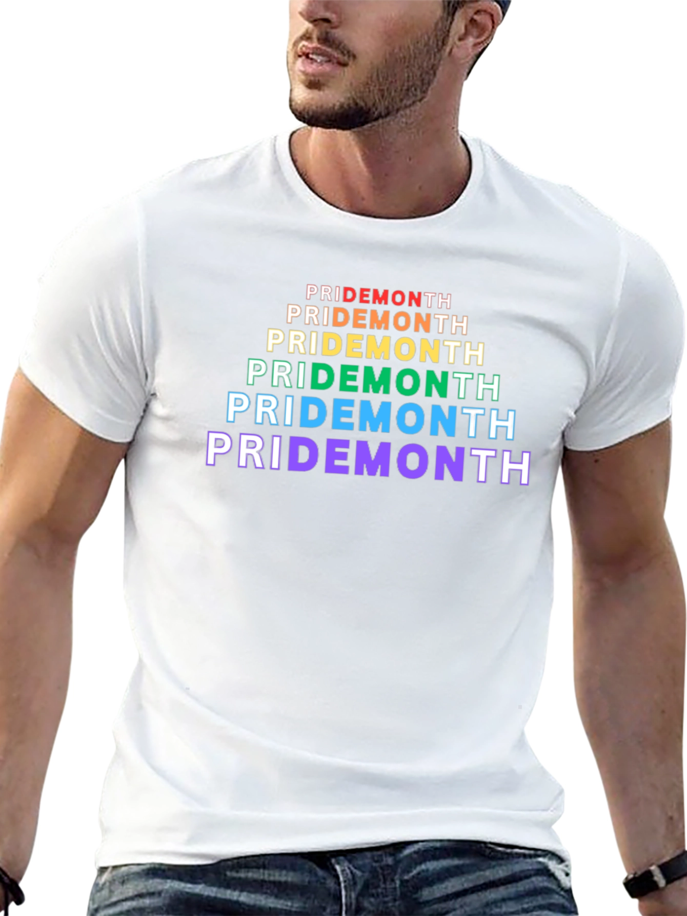 Pride Month Rainbow Text T-Shirt