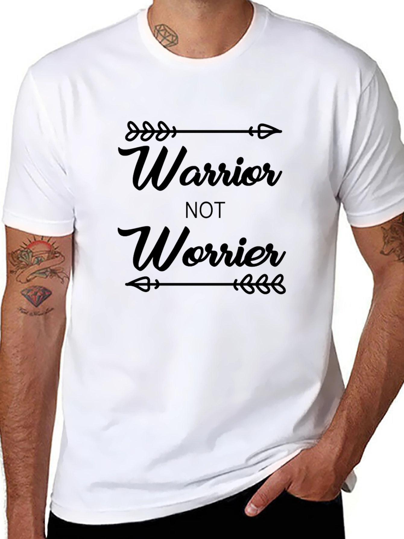 Warrior Not Worrier Graphic T-Shirt