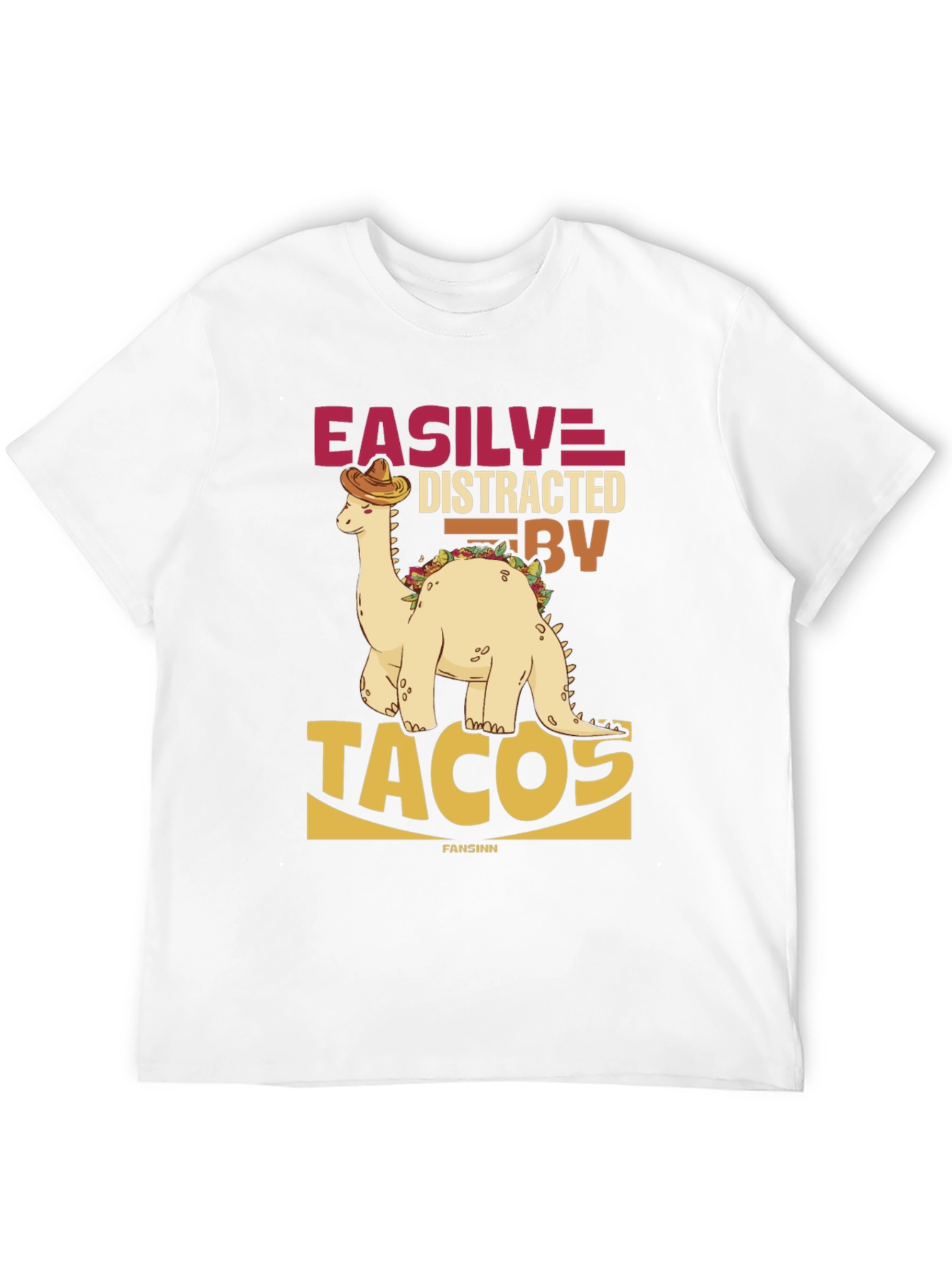 Easily Distracted By Tacos Black T-Shirt