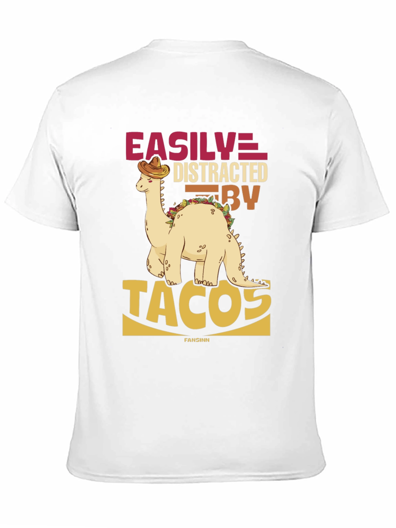 Easily Distracted By Tacos Black T-Shirt