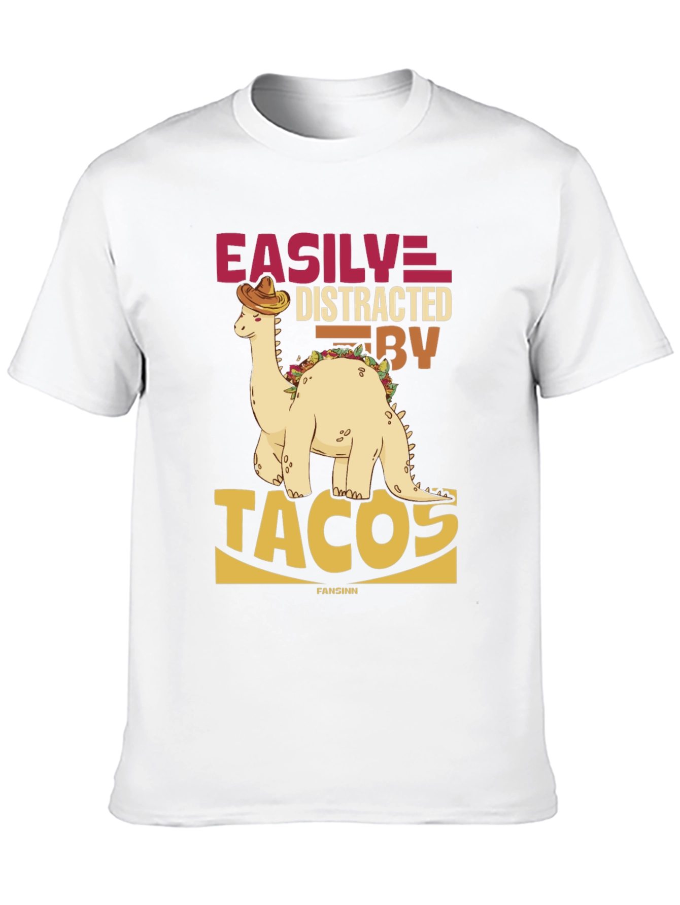 Easily Distracted By Tacos Black T-Shirt