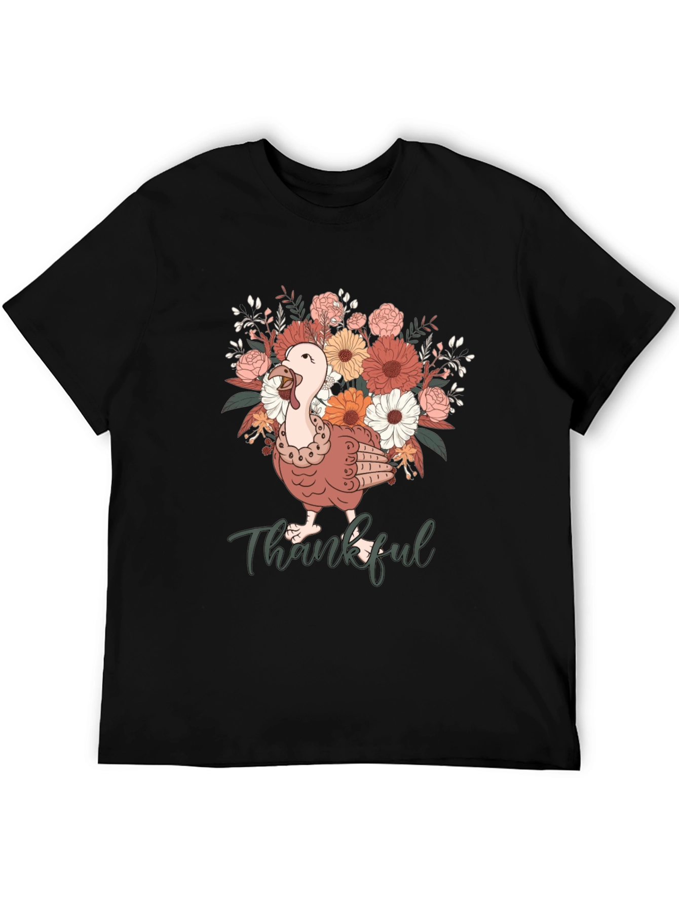 Thankful Turkey Floral T-Shirt