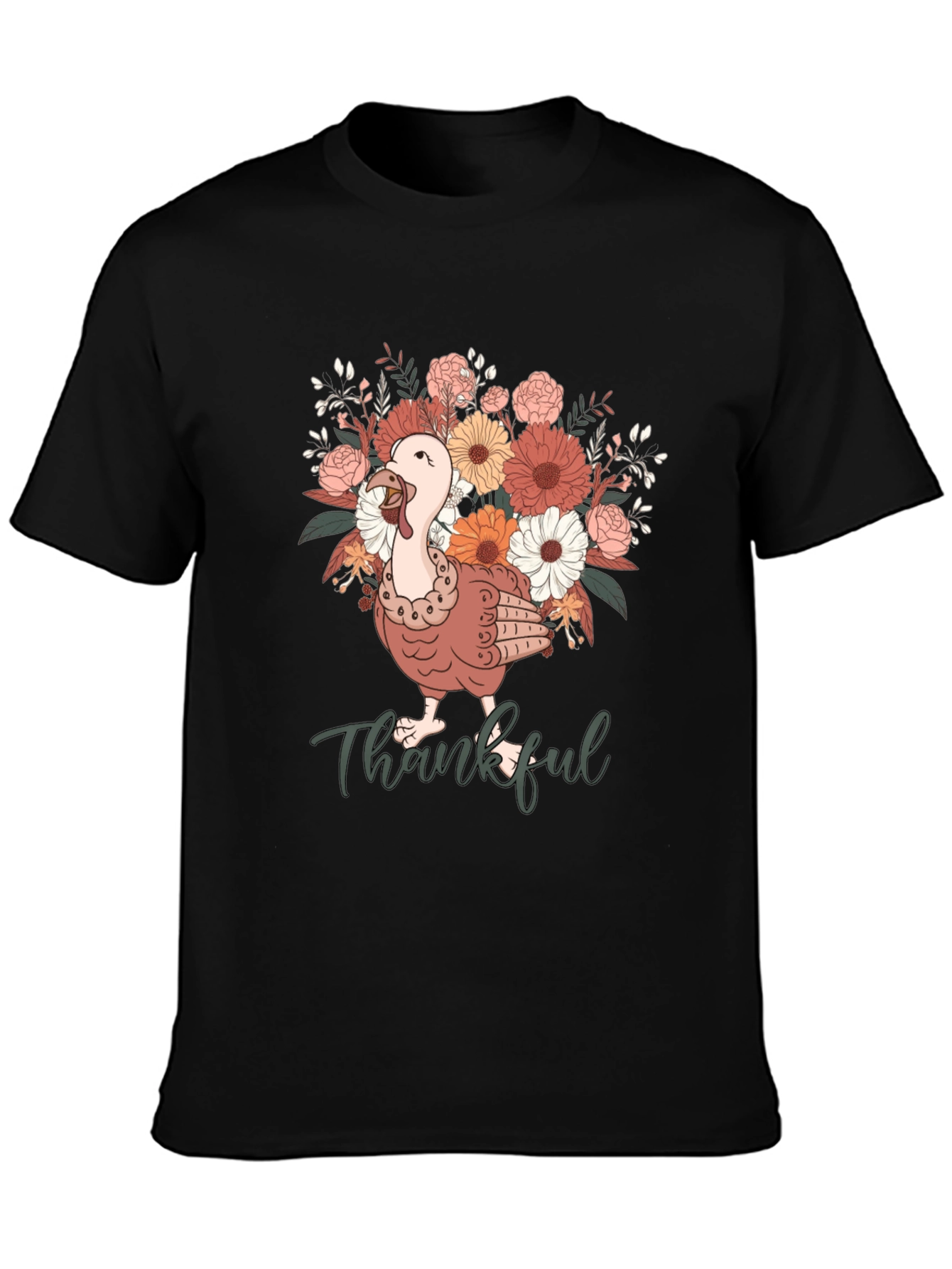 Thankful Turkey Floral T-Shirt