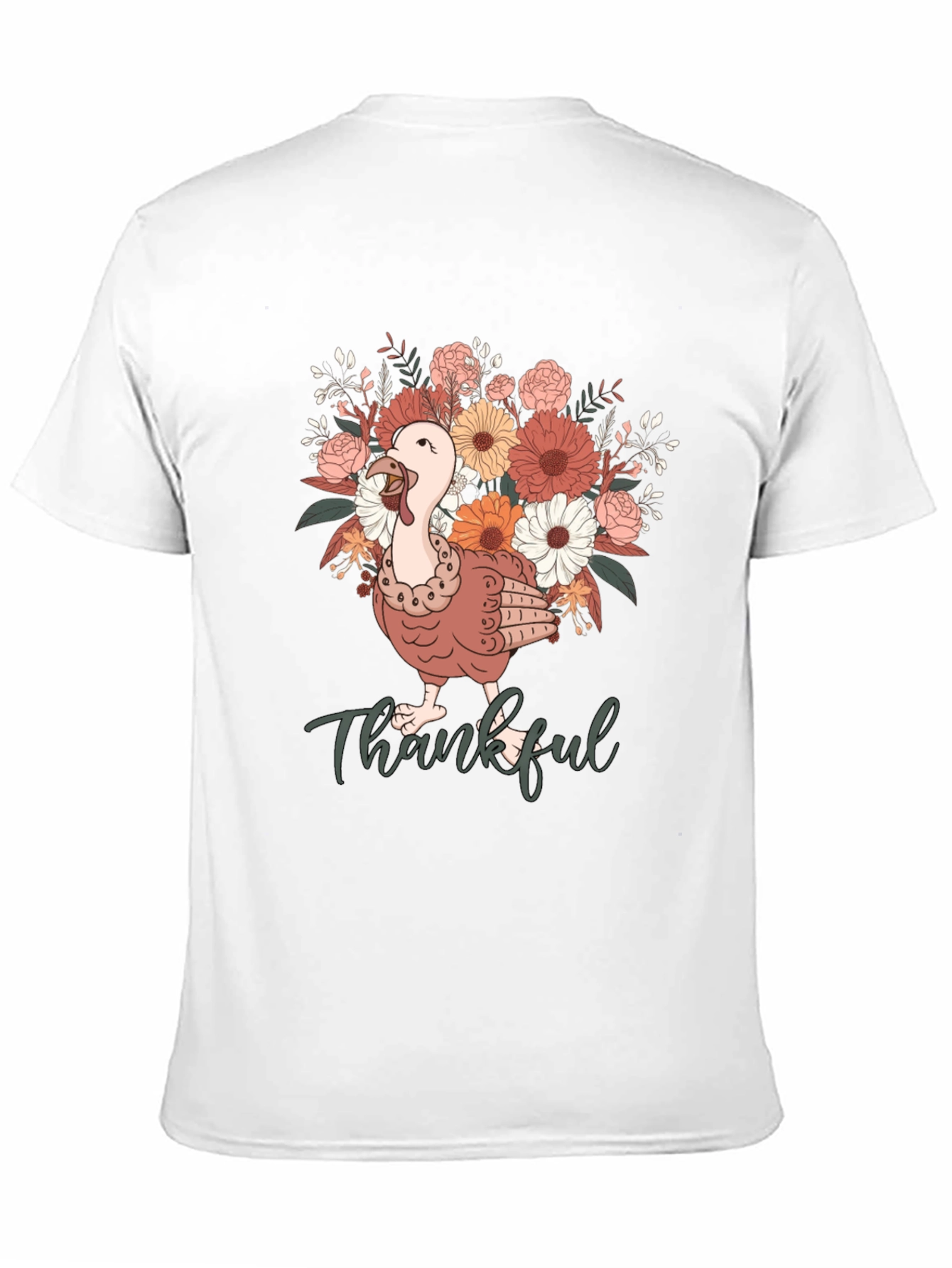 Thankful Turkey Floral T-Shirt