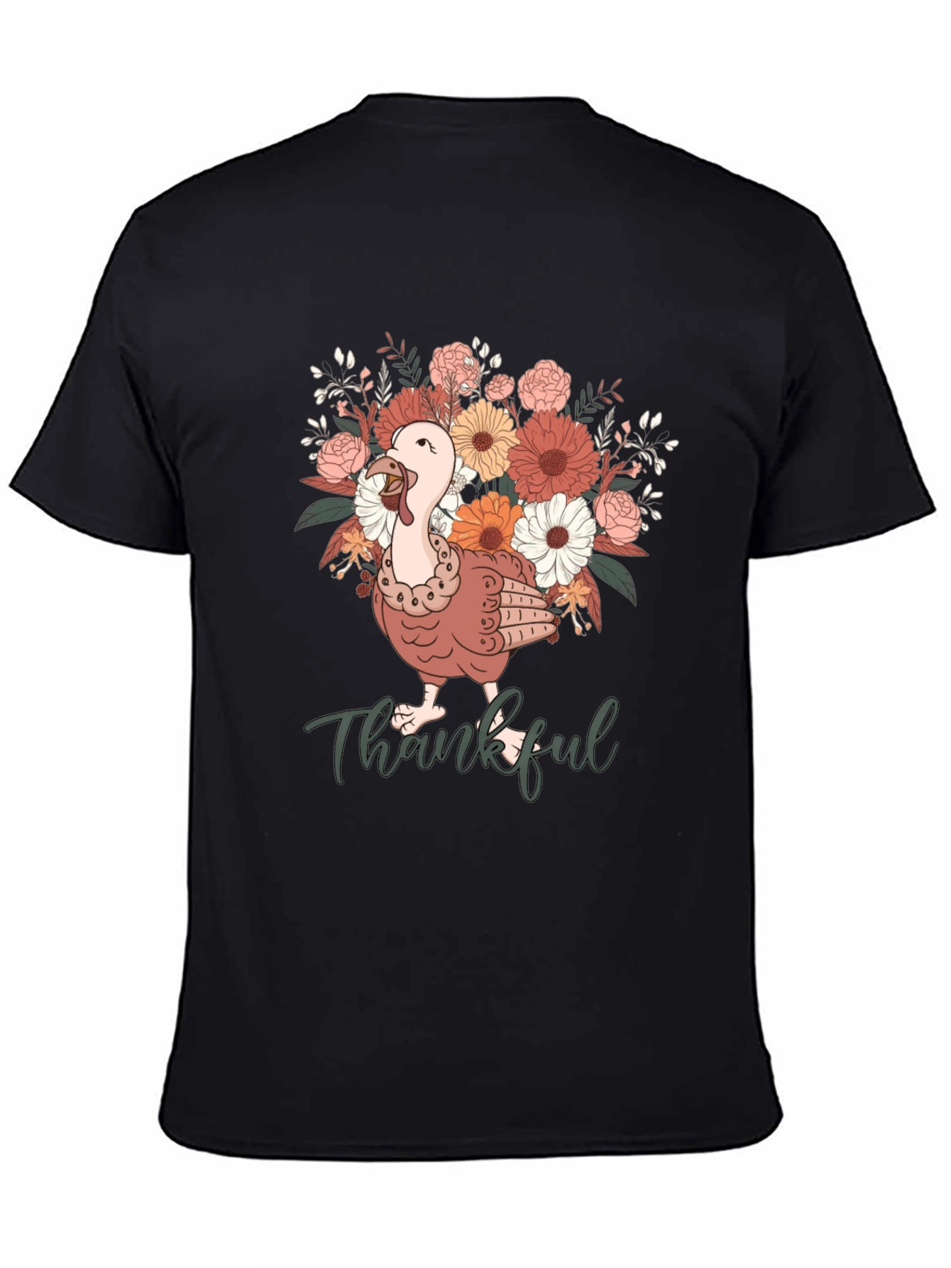 Thankful Turkey Floral T-Shirt