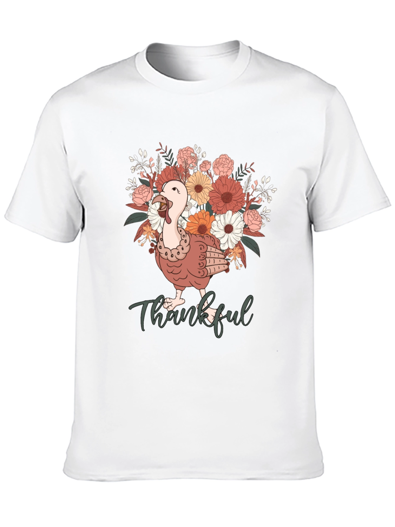 Thankful Turkey Floral T-Shirt