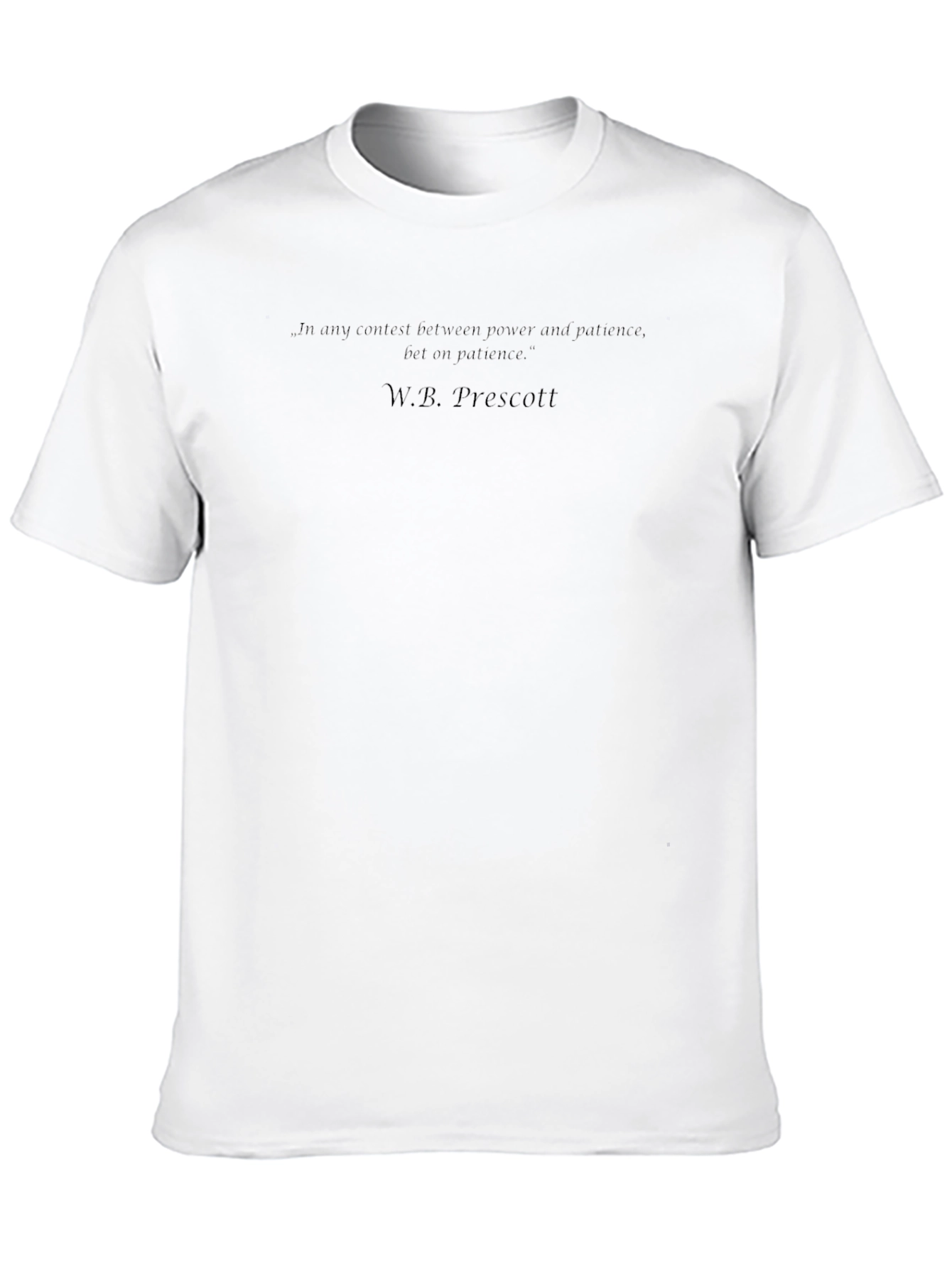 Mens Black T-Shirt with Quote by W.B. Prescott
