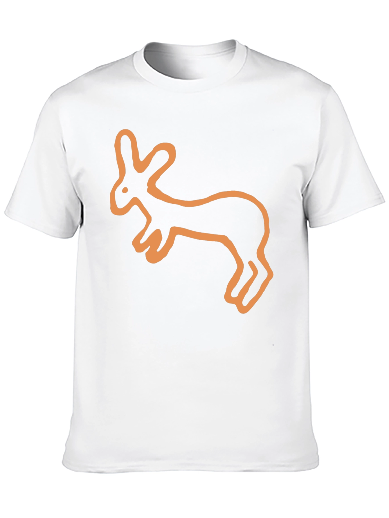 Rabbit Graphic Tee - Black Cotton Casual Shirt
