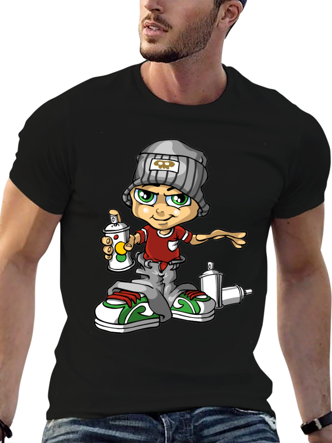 Streetwear Graphic Tee - Graffiti Artist Design