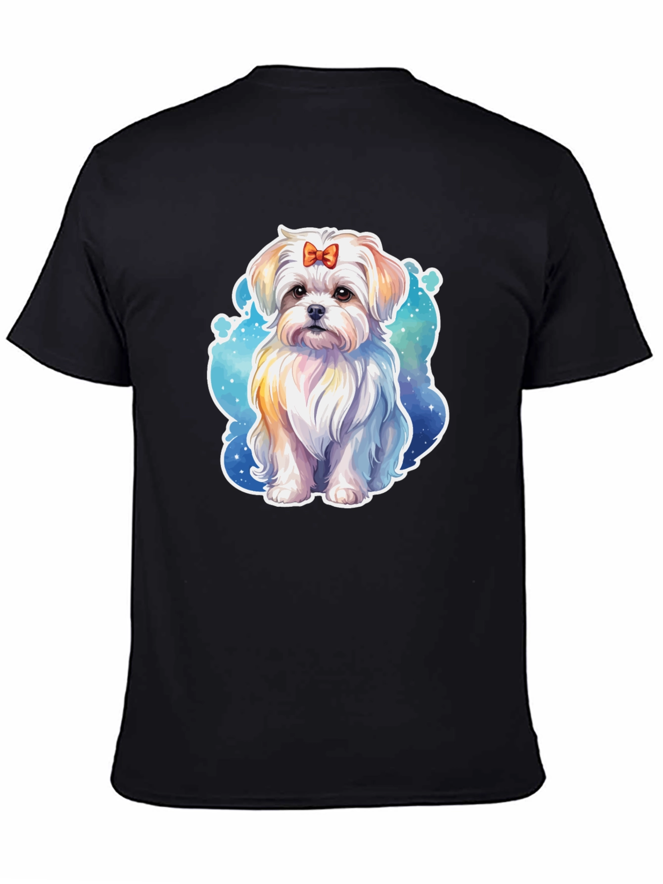 Cute Dog Graphic Black T-Shirt