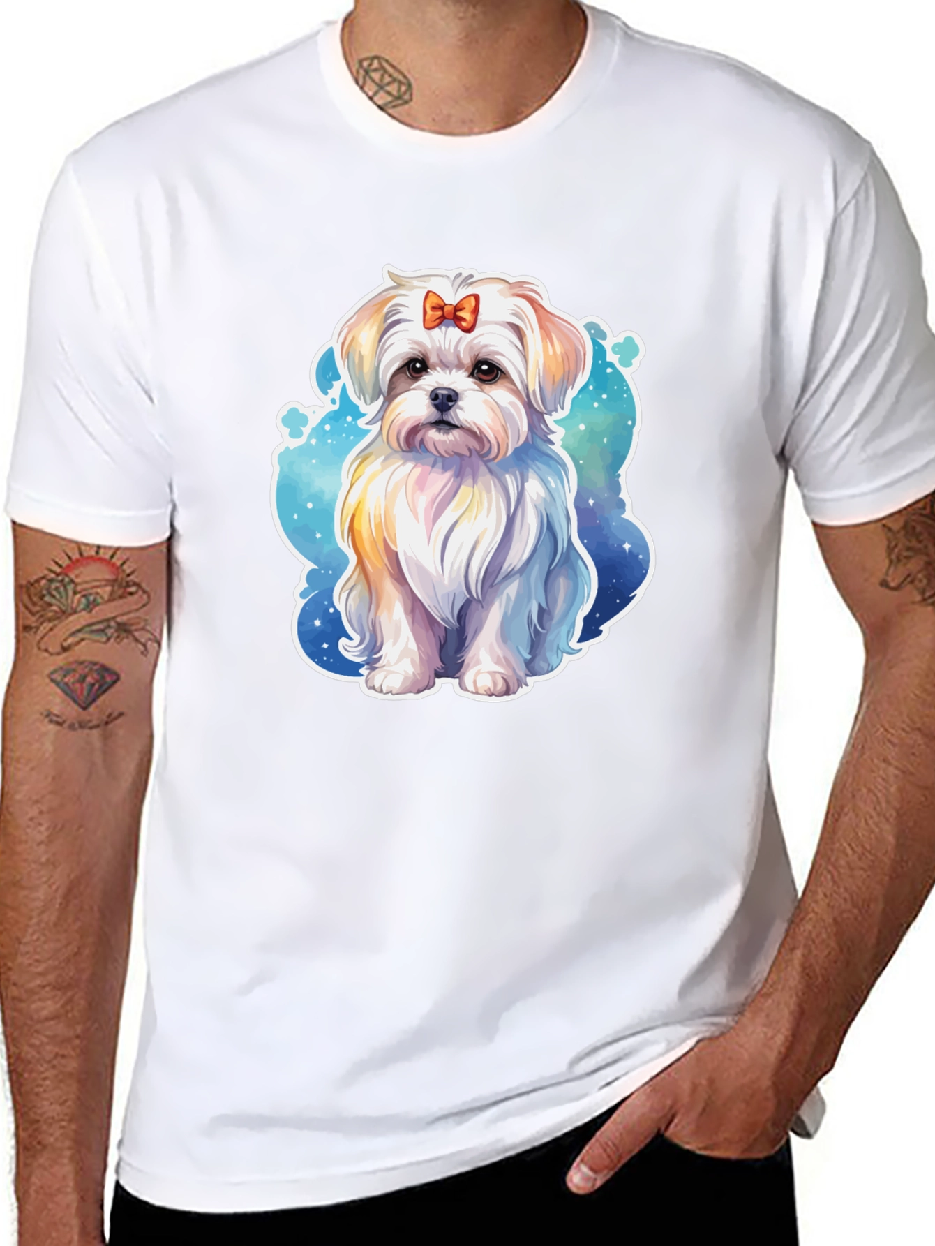 Cute Dog Graphic Black T-Shirt