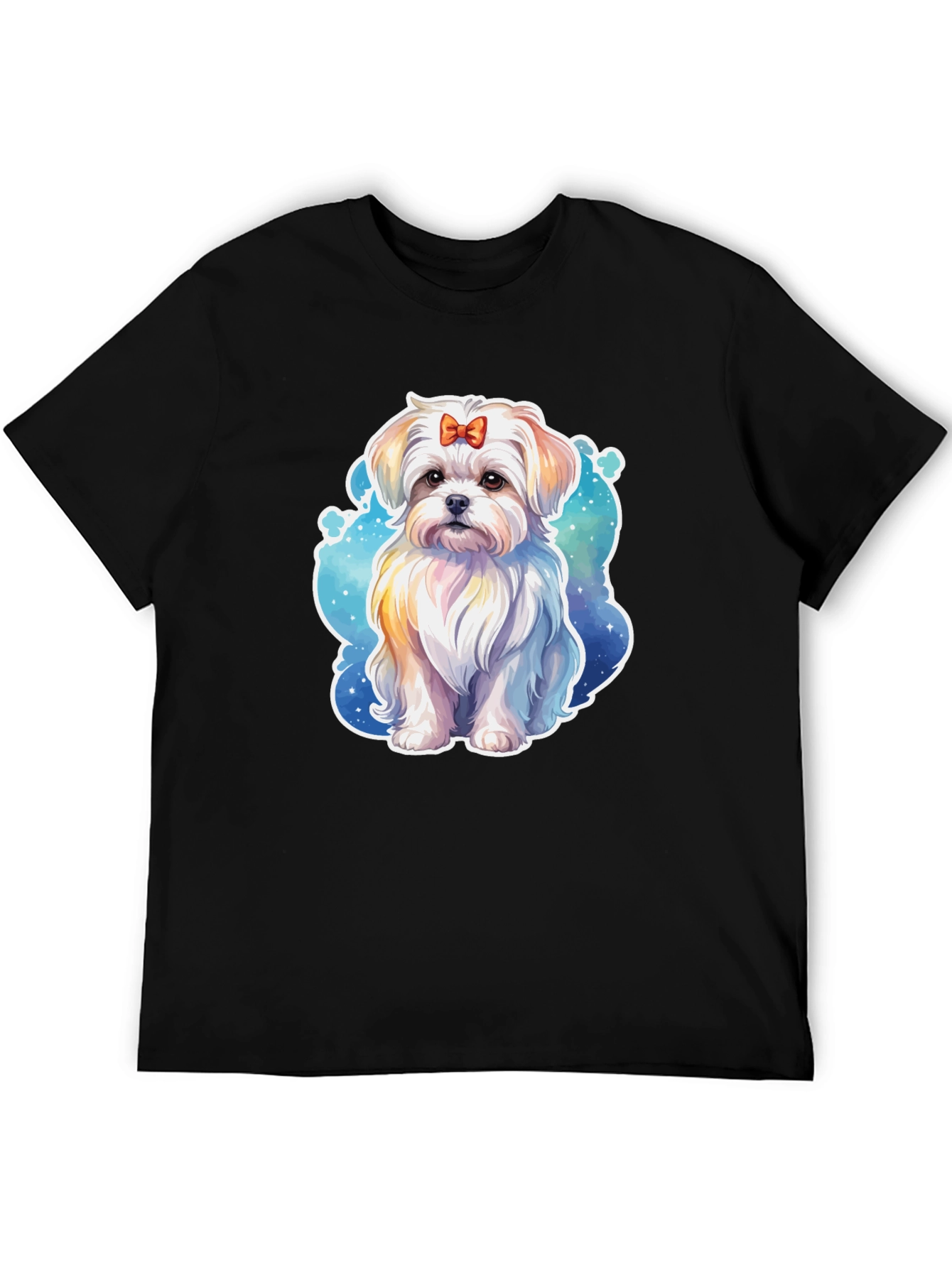 Cute Dog Graphic Black T-Shirt