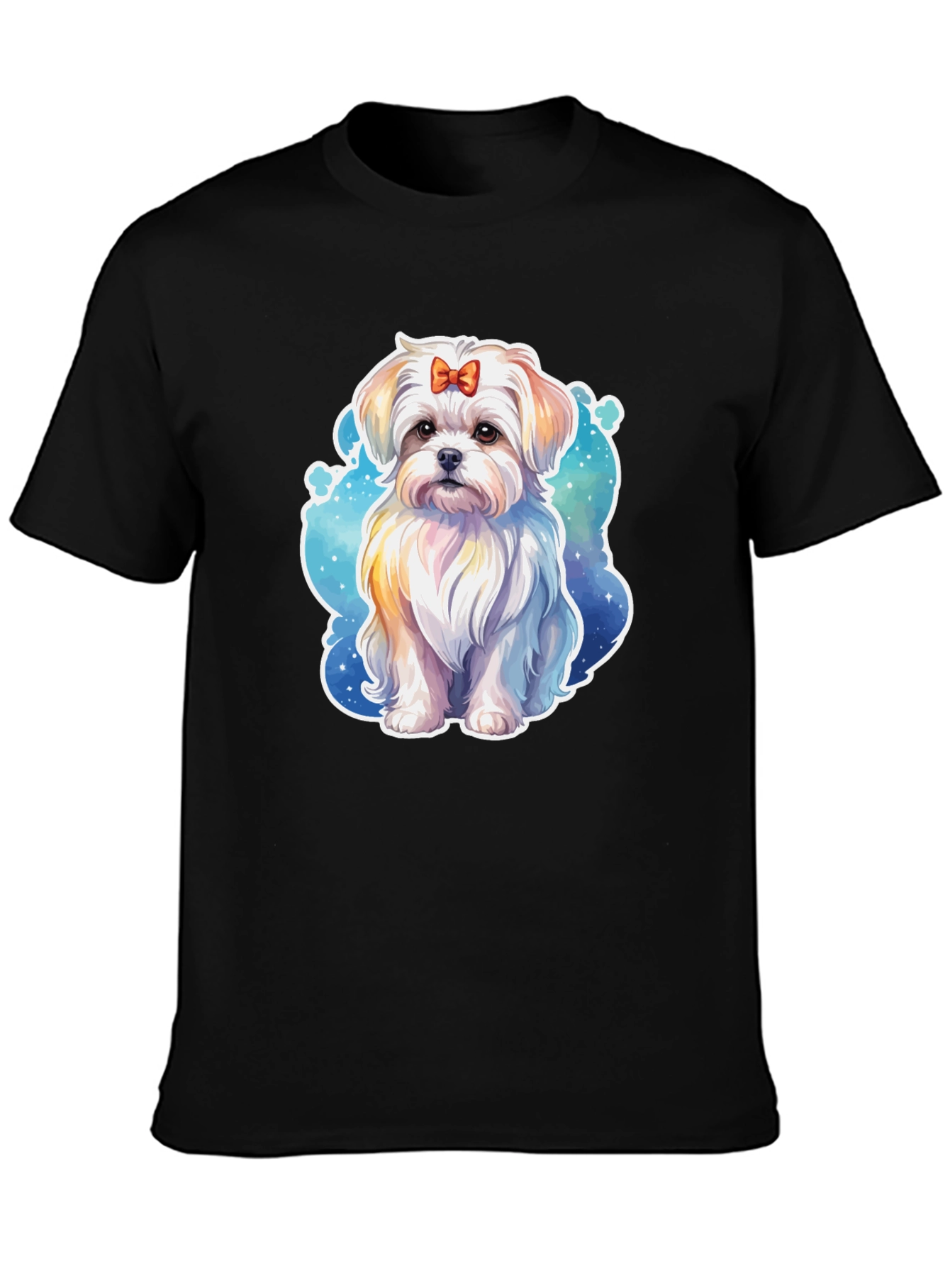 Cute Dog Graphic Black T-Shirt
