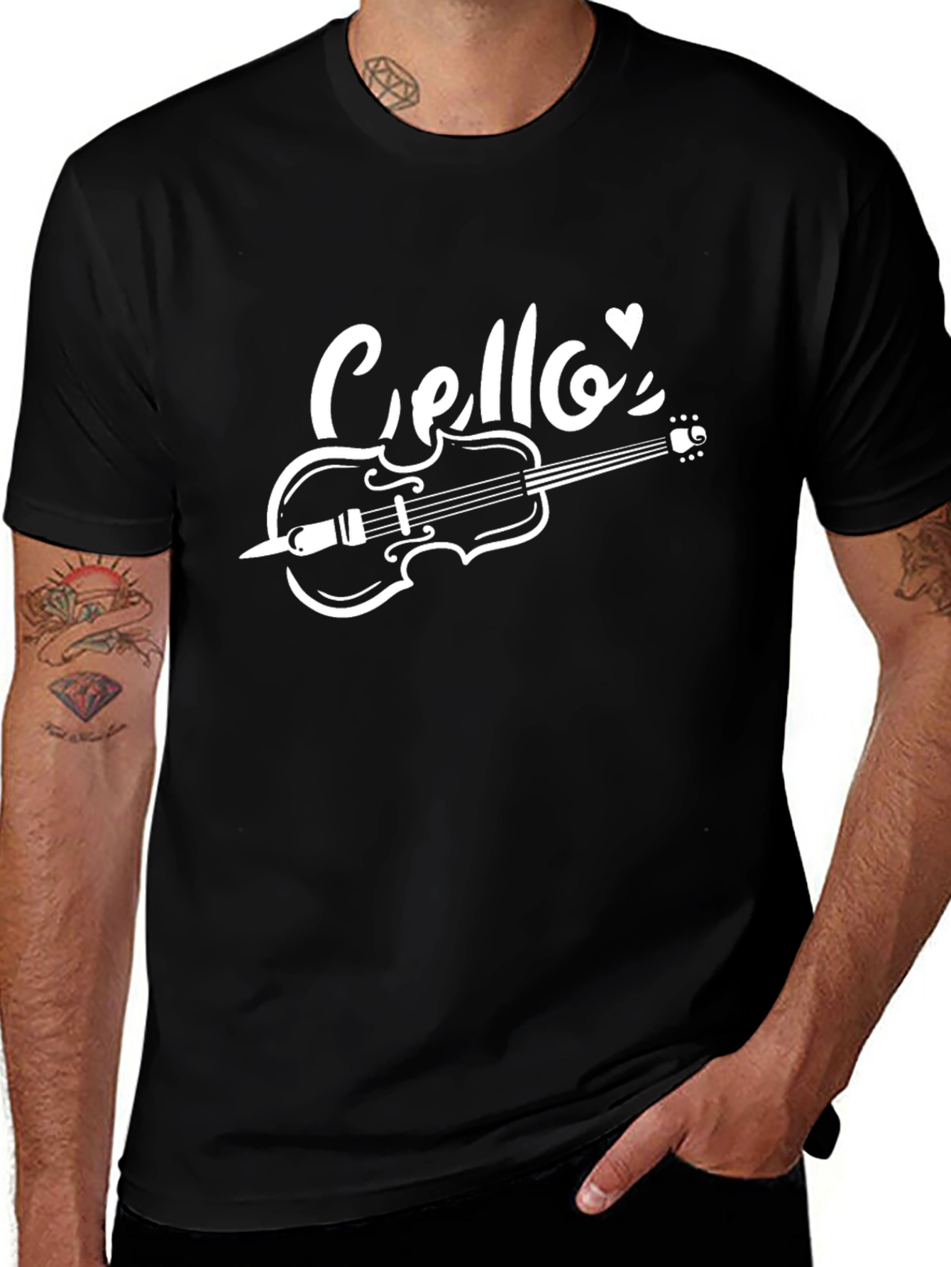 Cello Music T-Shirt - Black Graphic Tee
