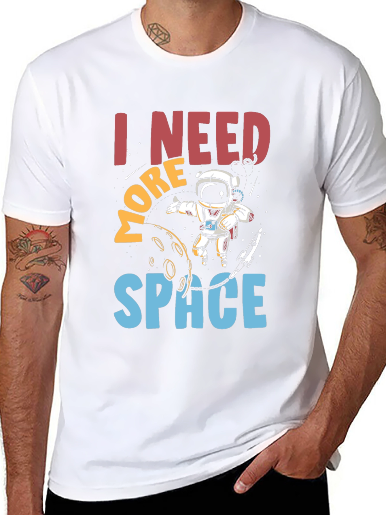 I Need More Space Astronaut Graphic T-Shirt