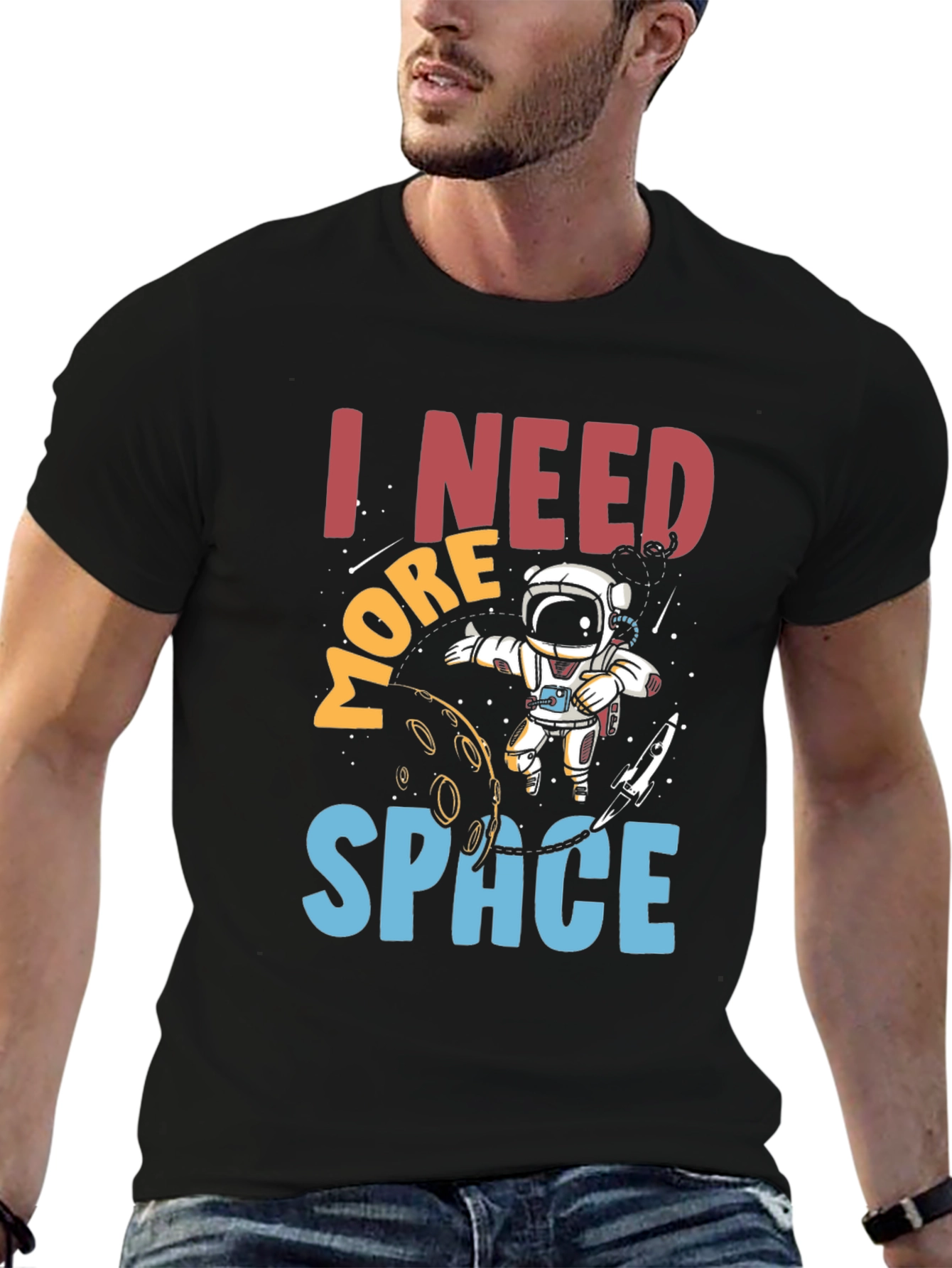 I Need More Space Astronaut Graphic T-Shirt