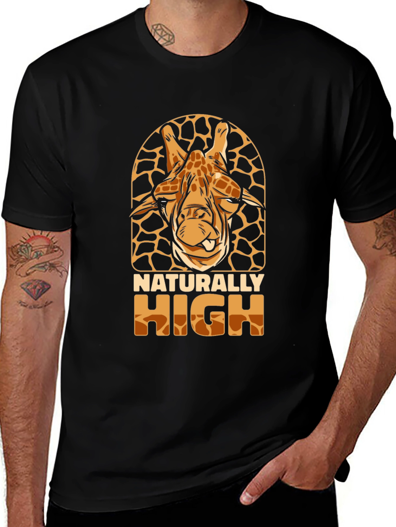 Naturally High Giraffe Graphic T-Shirt